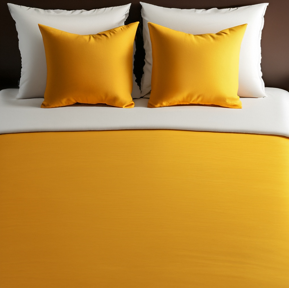 Marigold Mustard Duvet Set Organic Cotton Rainbow Fabrics