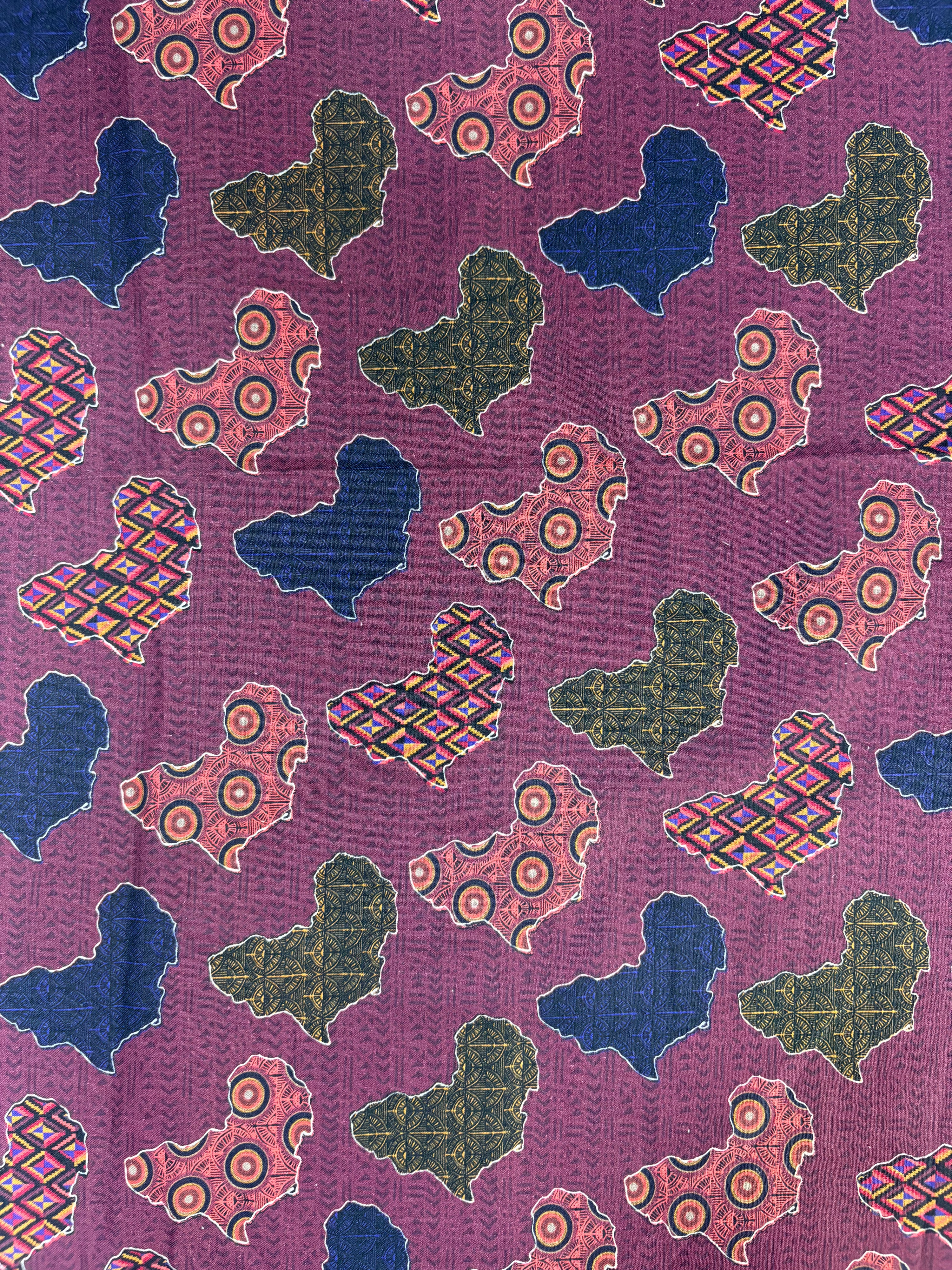 Africa Outline 100% Cotton - 2.4m piece