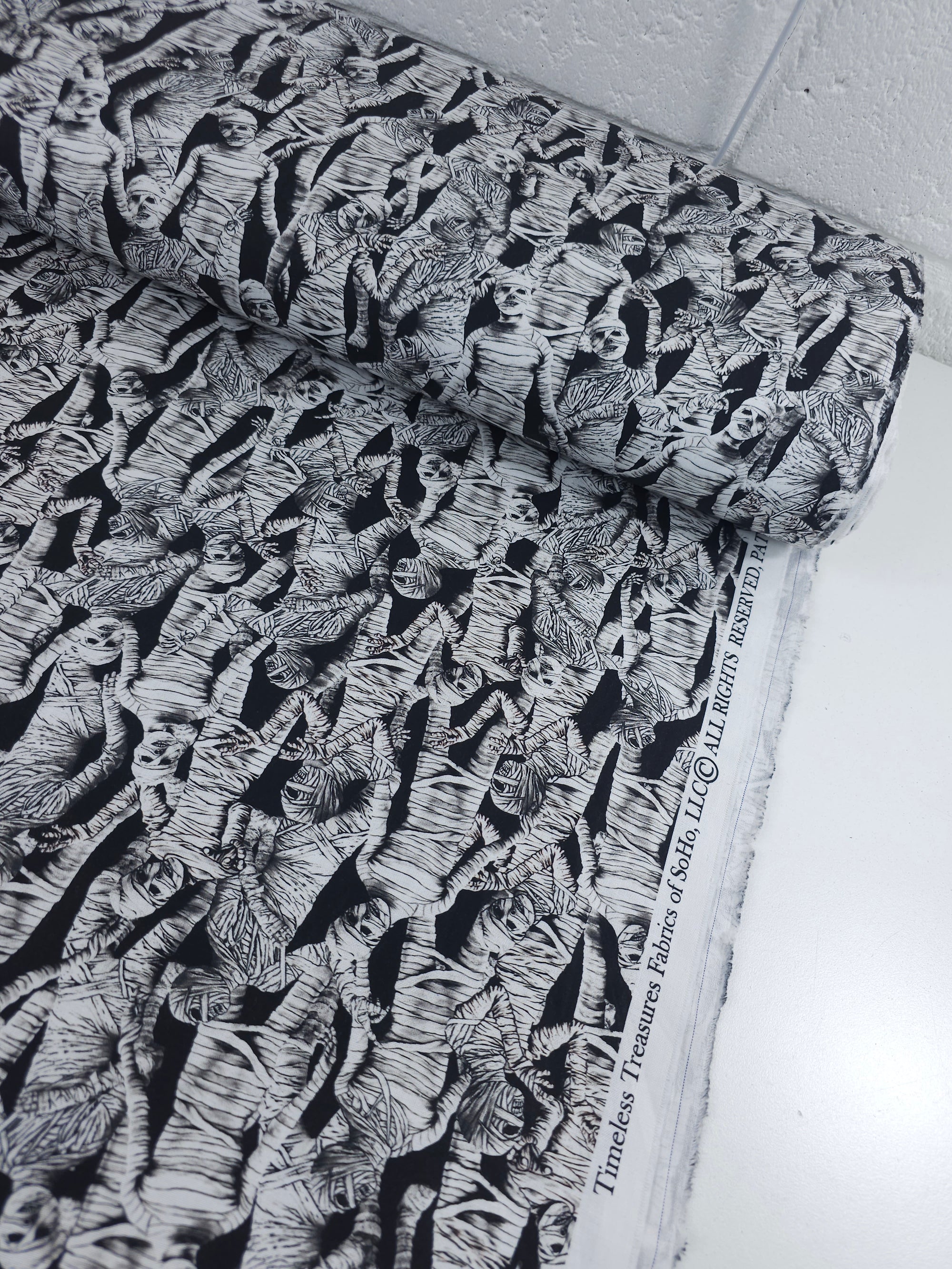 Black/White Mummification 100% Cotton