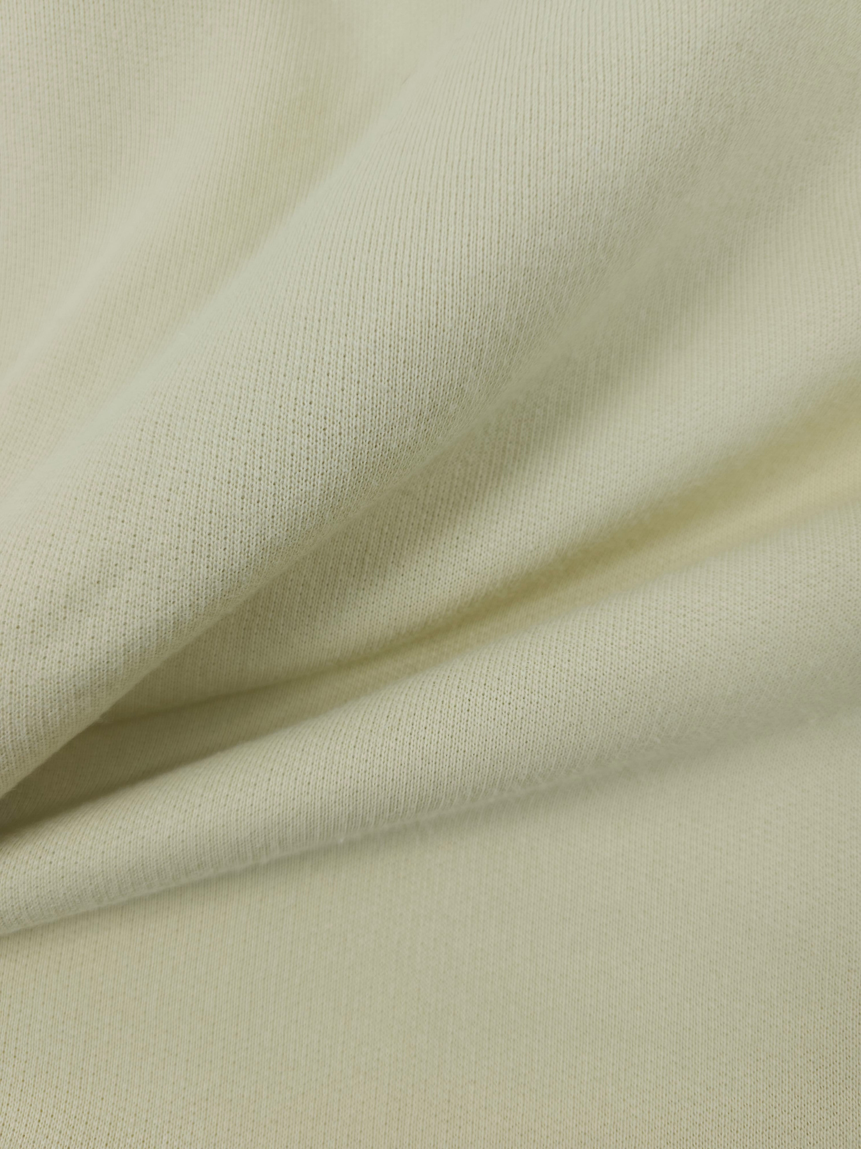 Pale Yellow Fleece Backed Cotton Terry