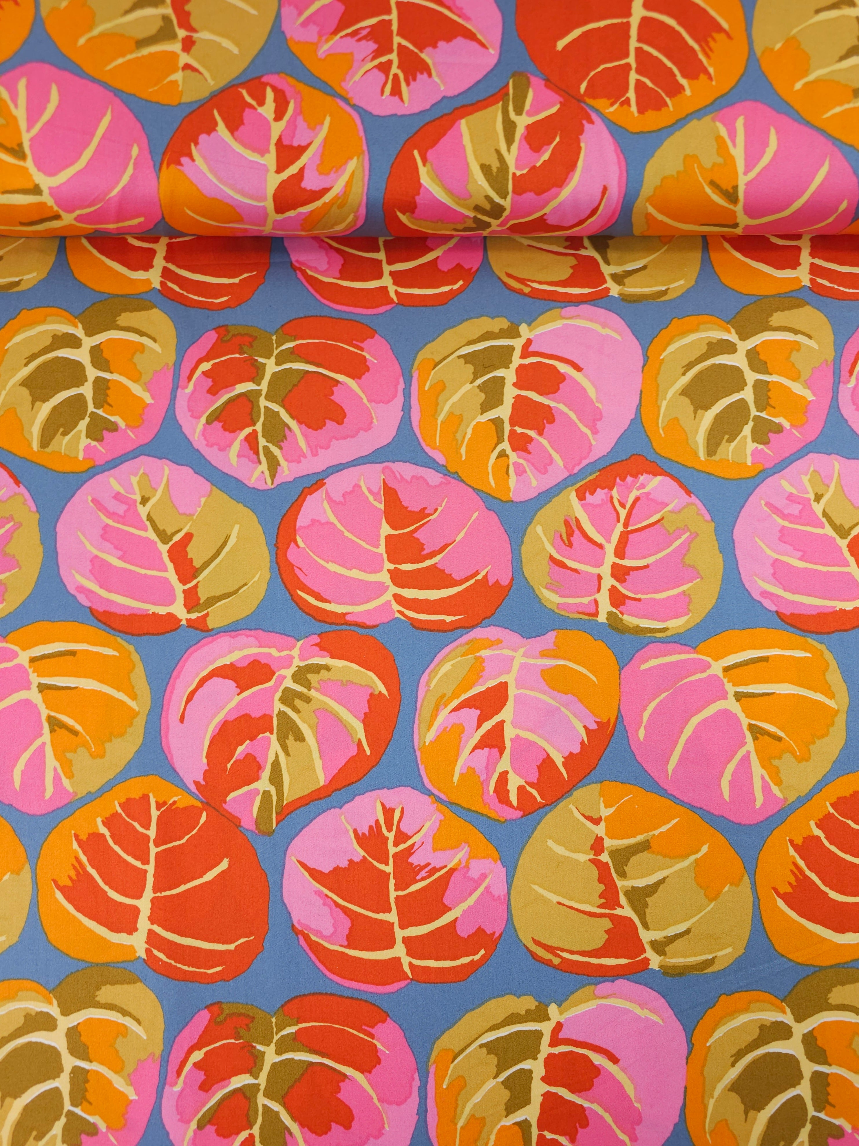 Tropical Palm Leaves Cotton Sateen 108" - Kaffe Fassett *EXTRA WIDE*