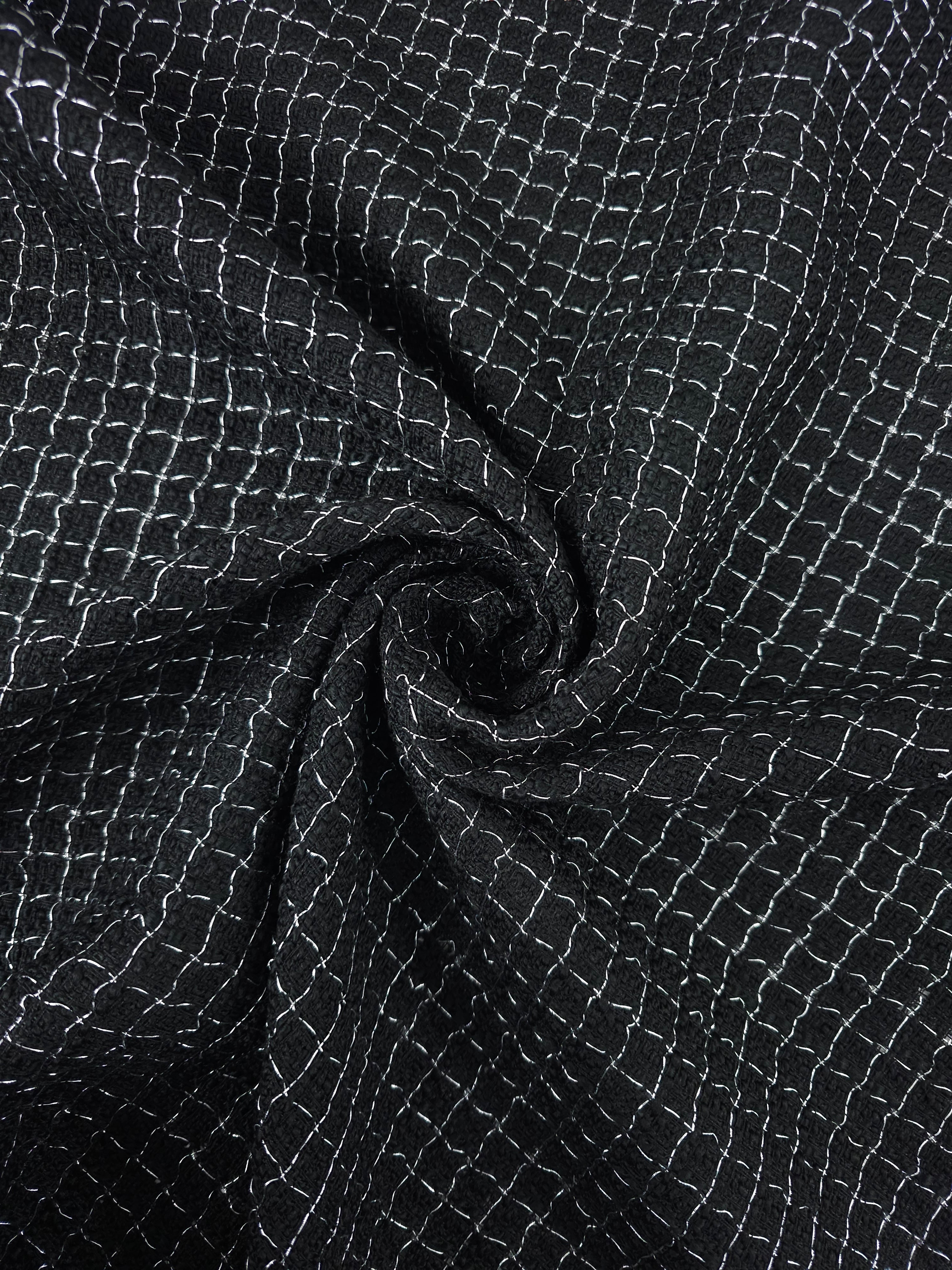 Black/Silver Lurex Boucle