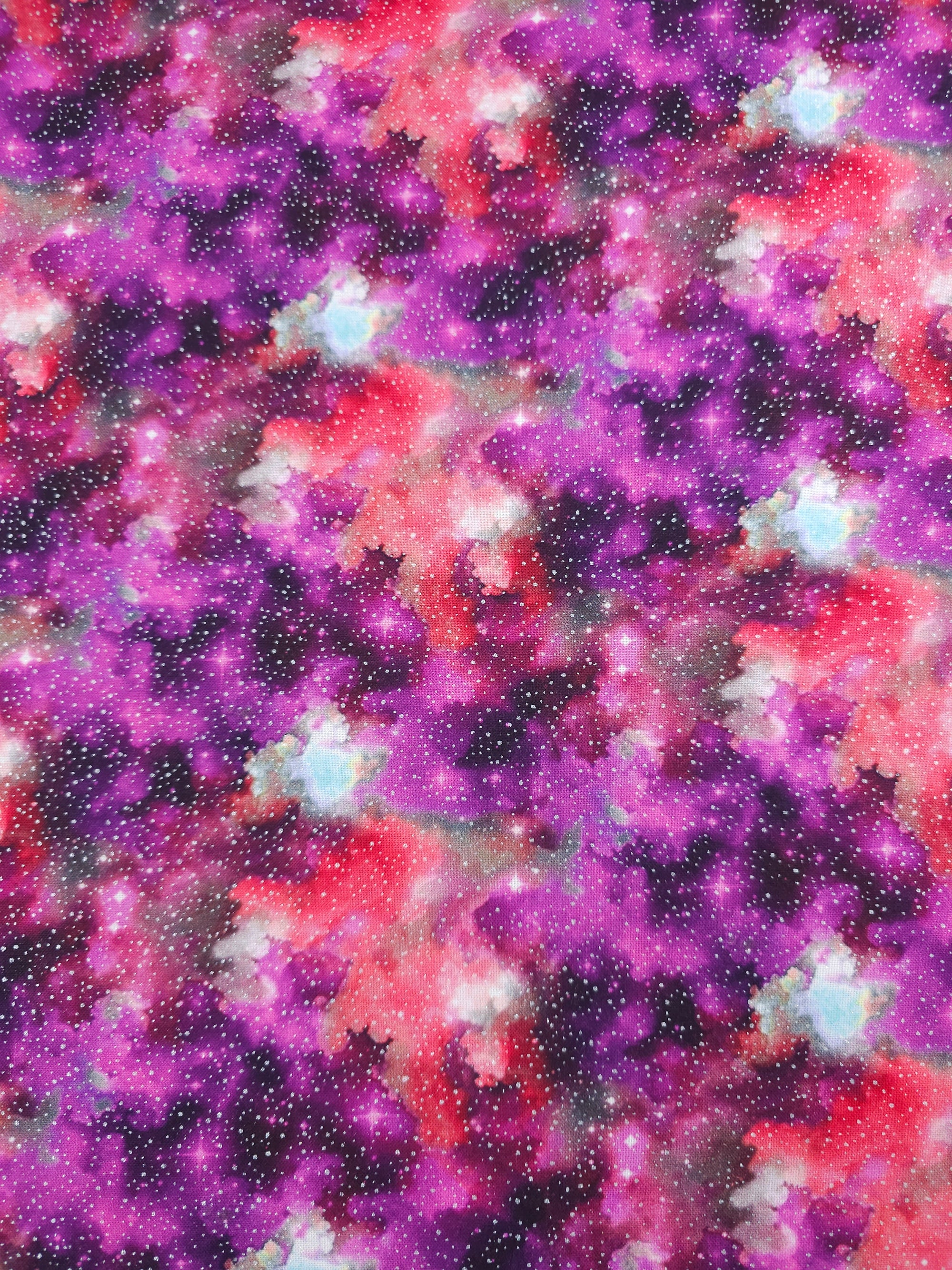 Purple/Pink Silver Diffusion Clouds 100% Cotton - Benartex