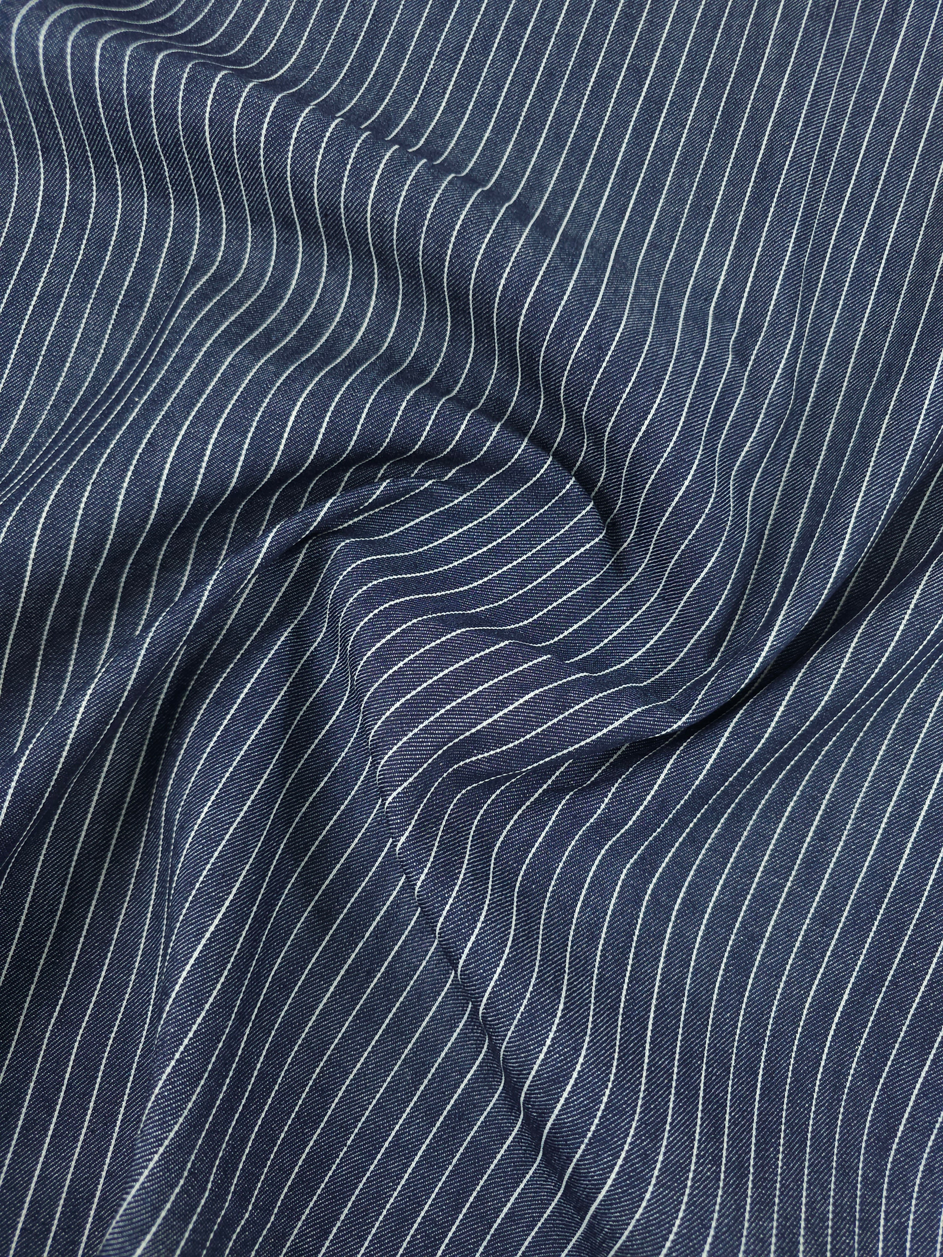 Washed Navy Stripe Denim