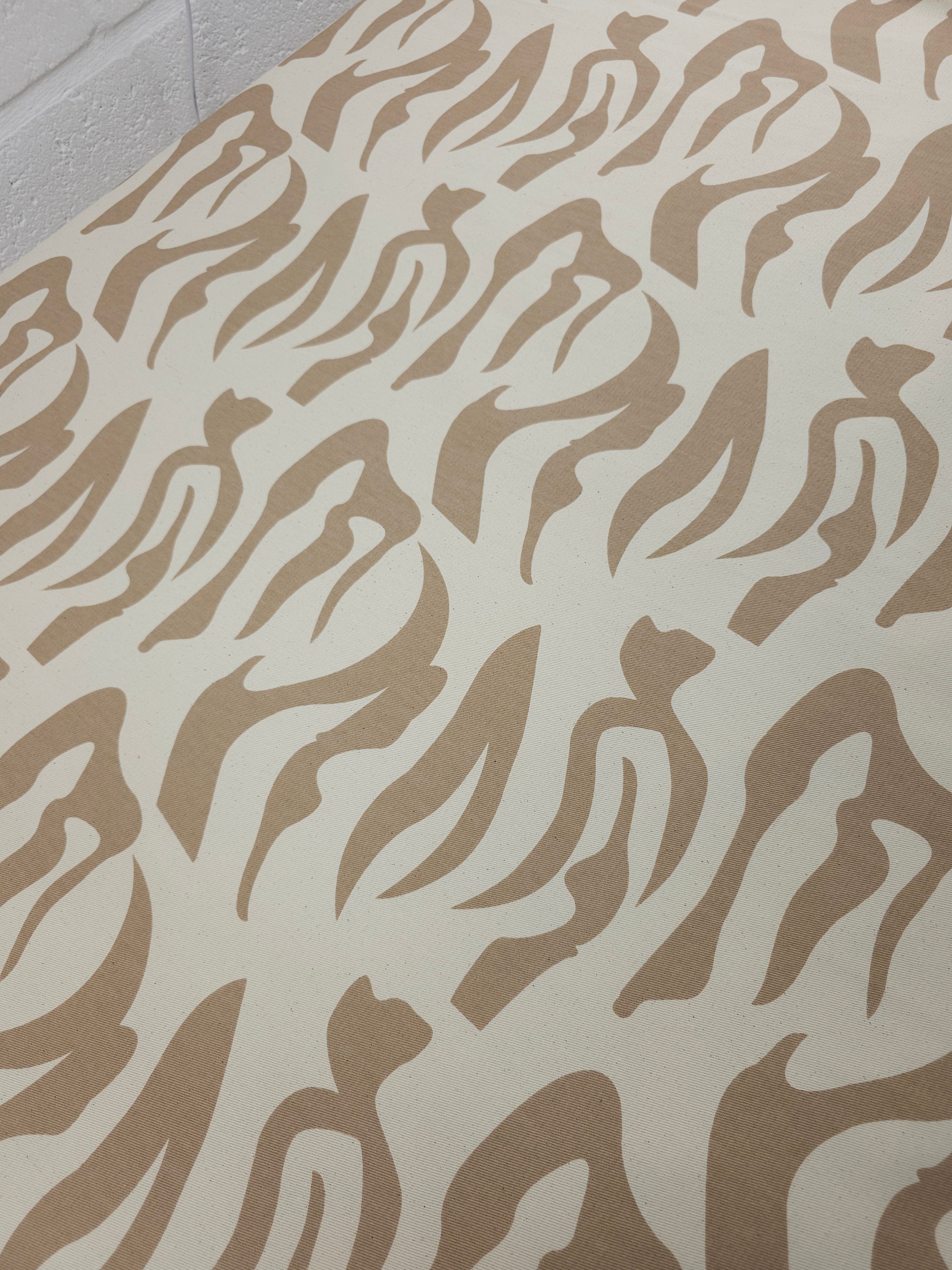 Deep Beige/Cream Abstract Swirl Denim