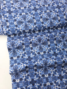  Denim Blue Kaleidoscope Illusion 100% Cotton