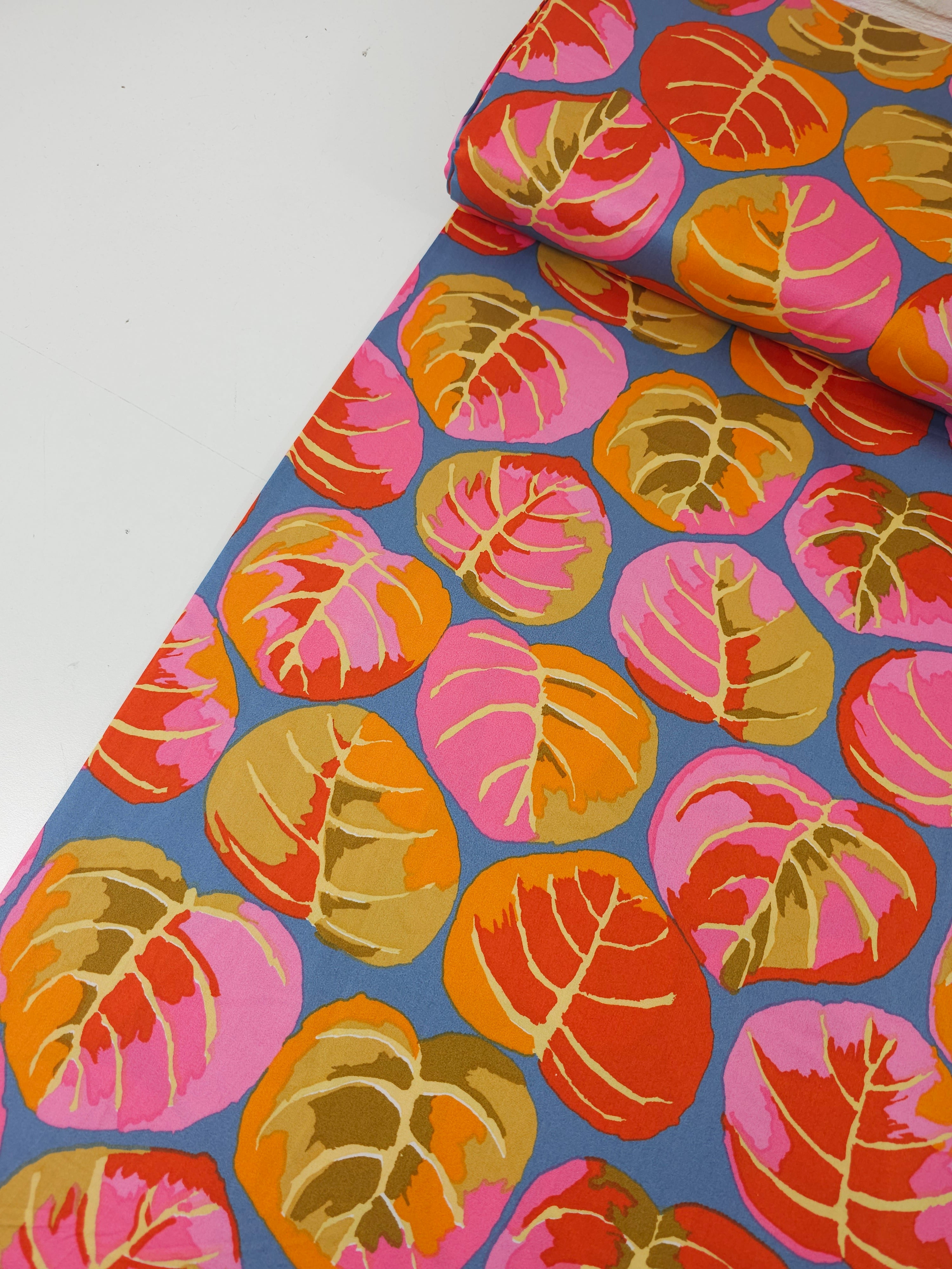 Tropical Palm Leaves Cotton Sateen 108" - Kaffe Fassett *EXTRA WIDE*