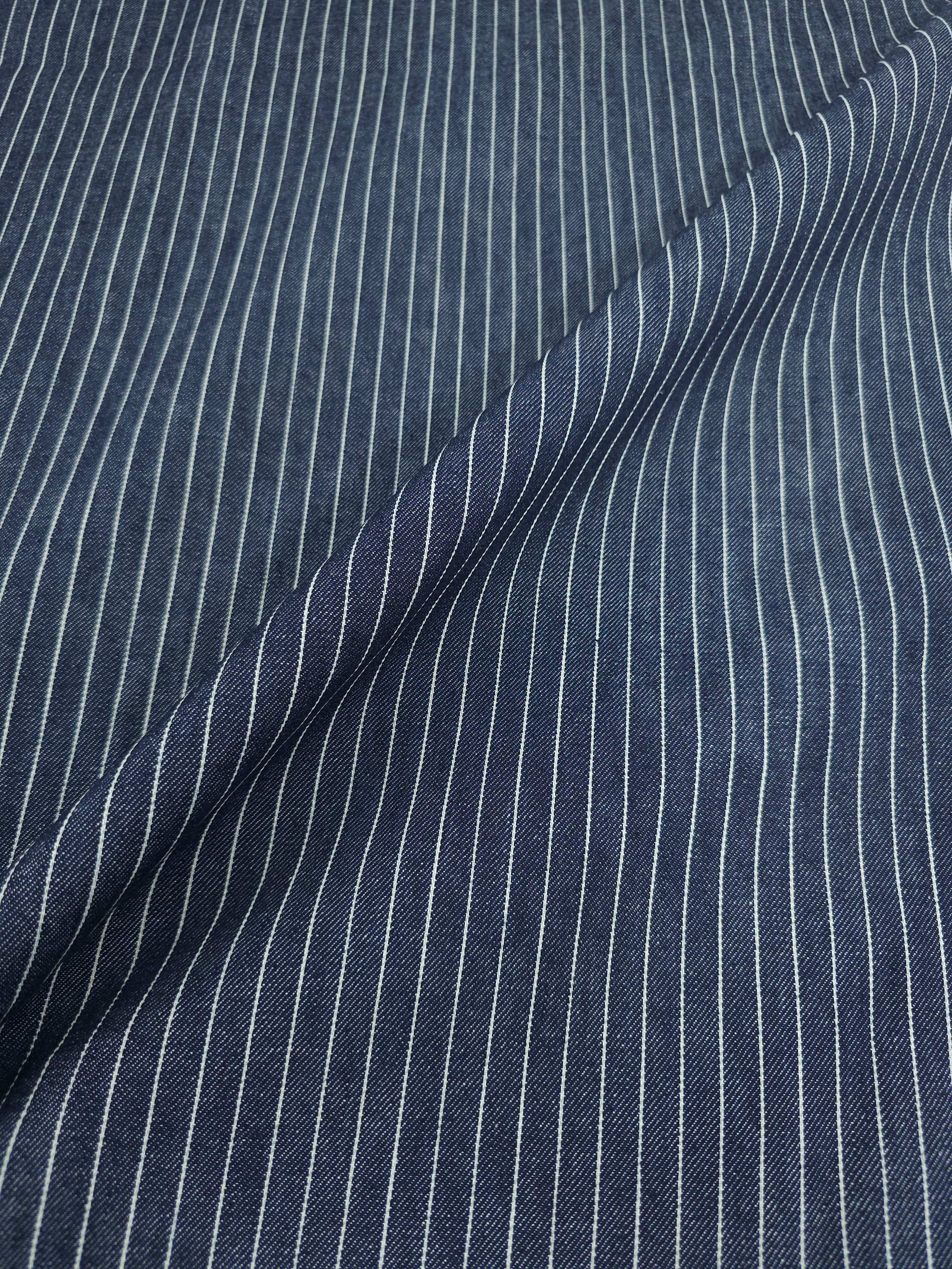 Washed Navy Stripe Denim