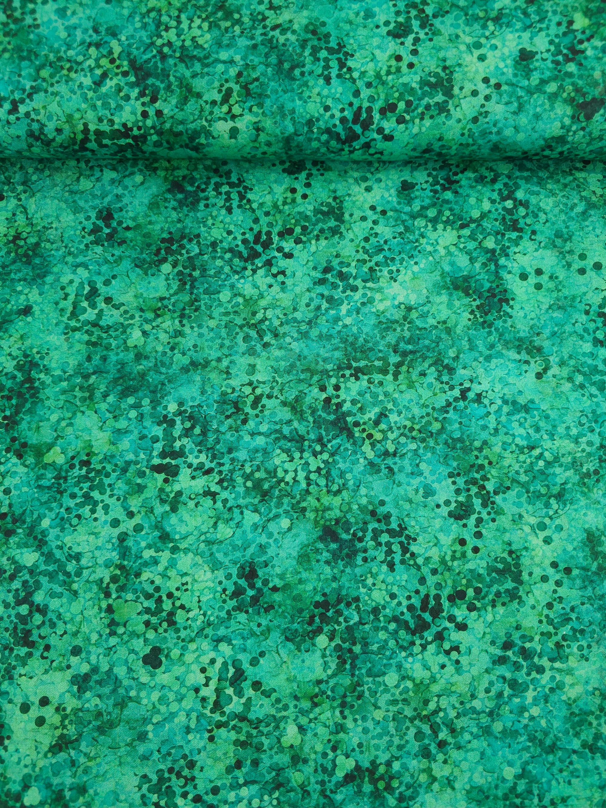 Green Watercolour Confetti Dots 100% Cotton