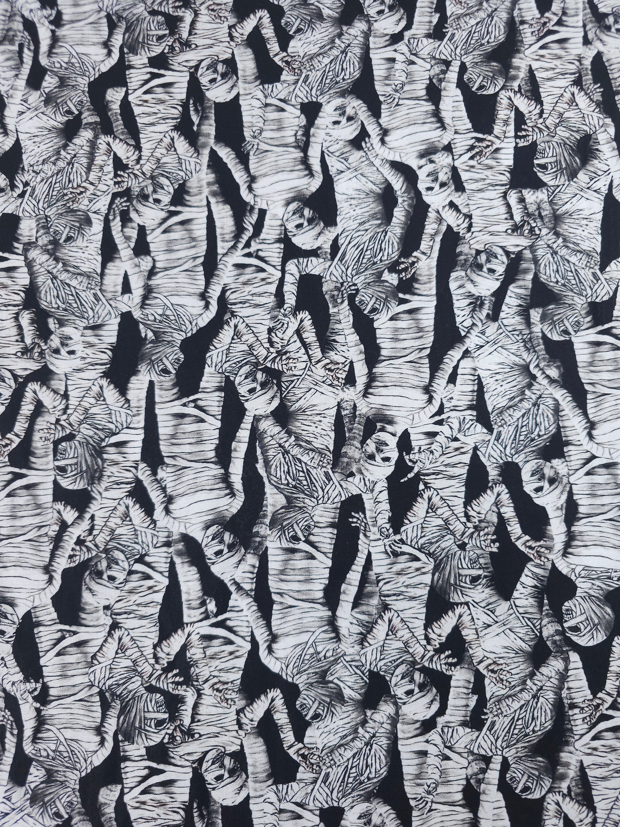 Black/White Mummification 100% Cotton