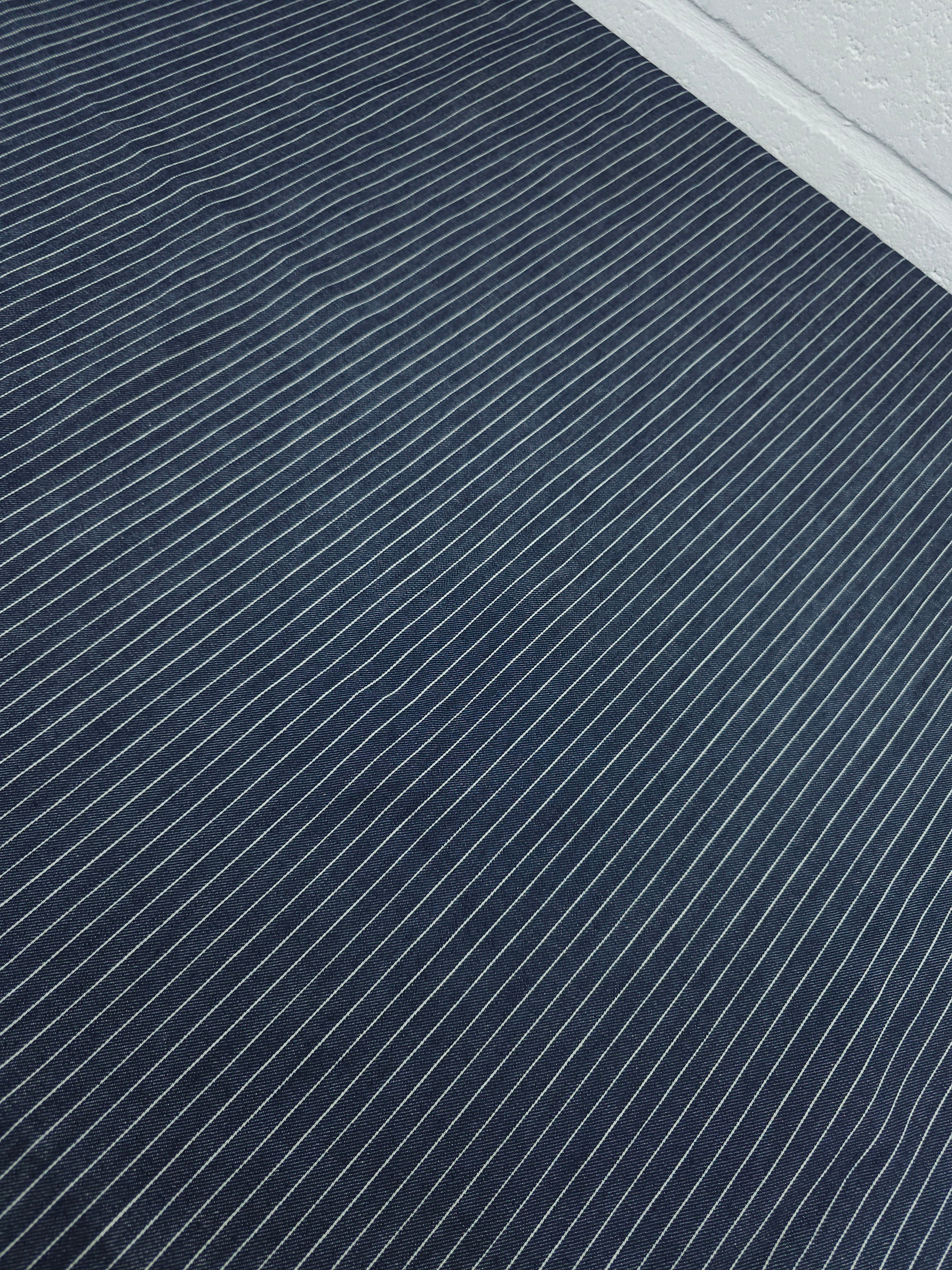 Washed Navy Stripe Denim