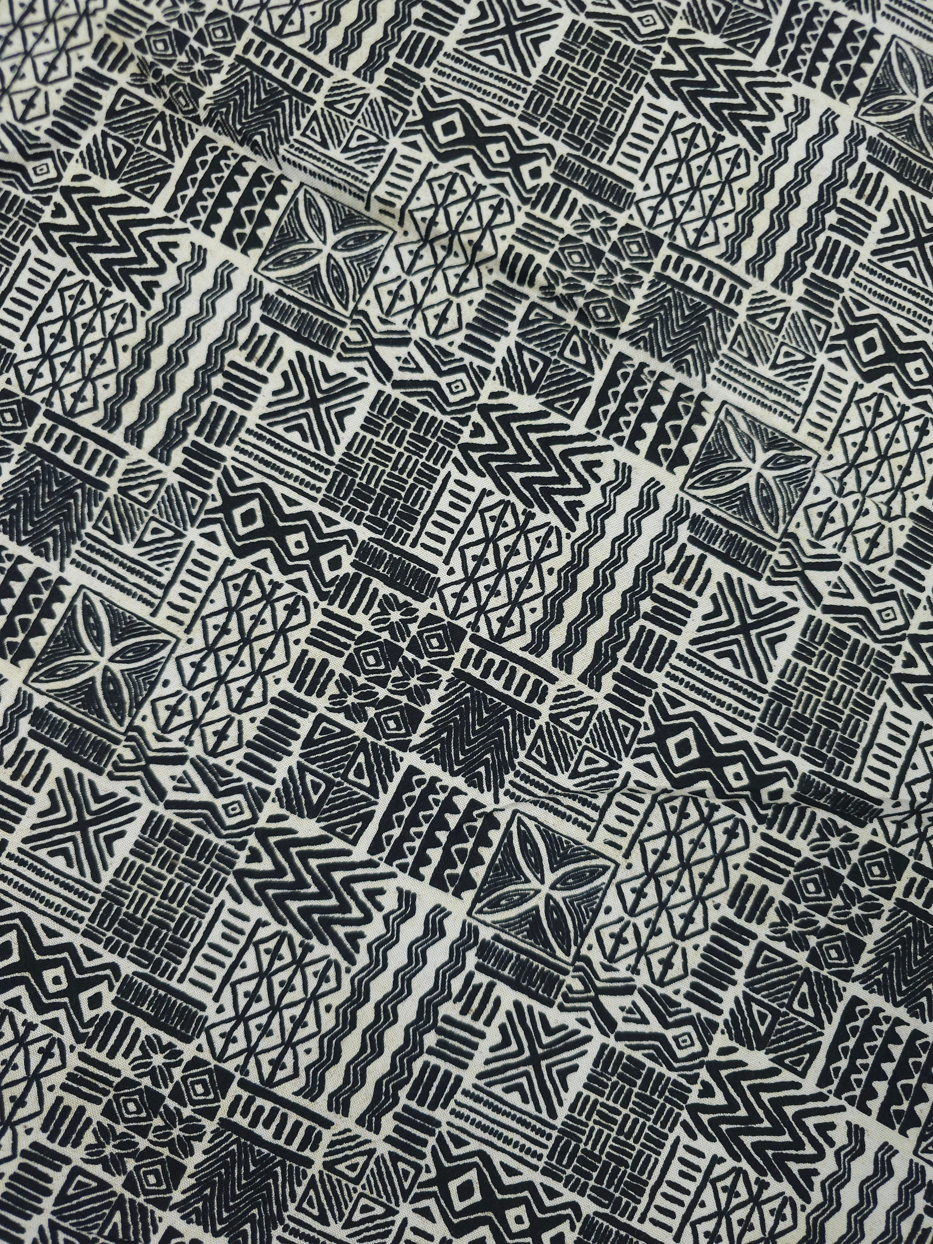 Black/Ivory Geo Tribal 100% Cotton
