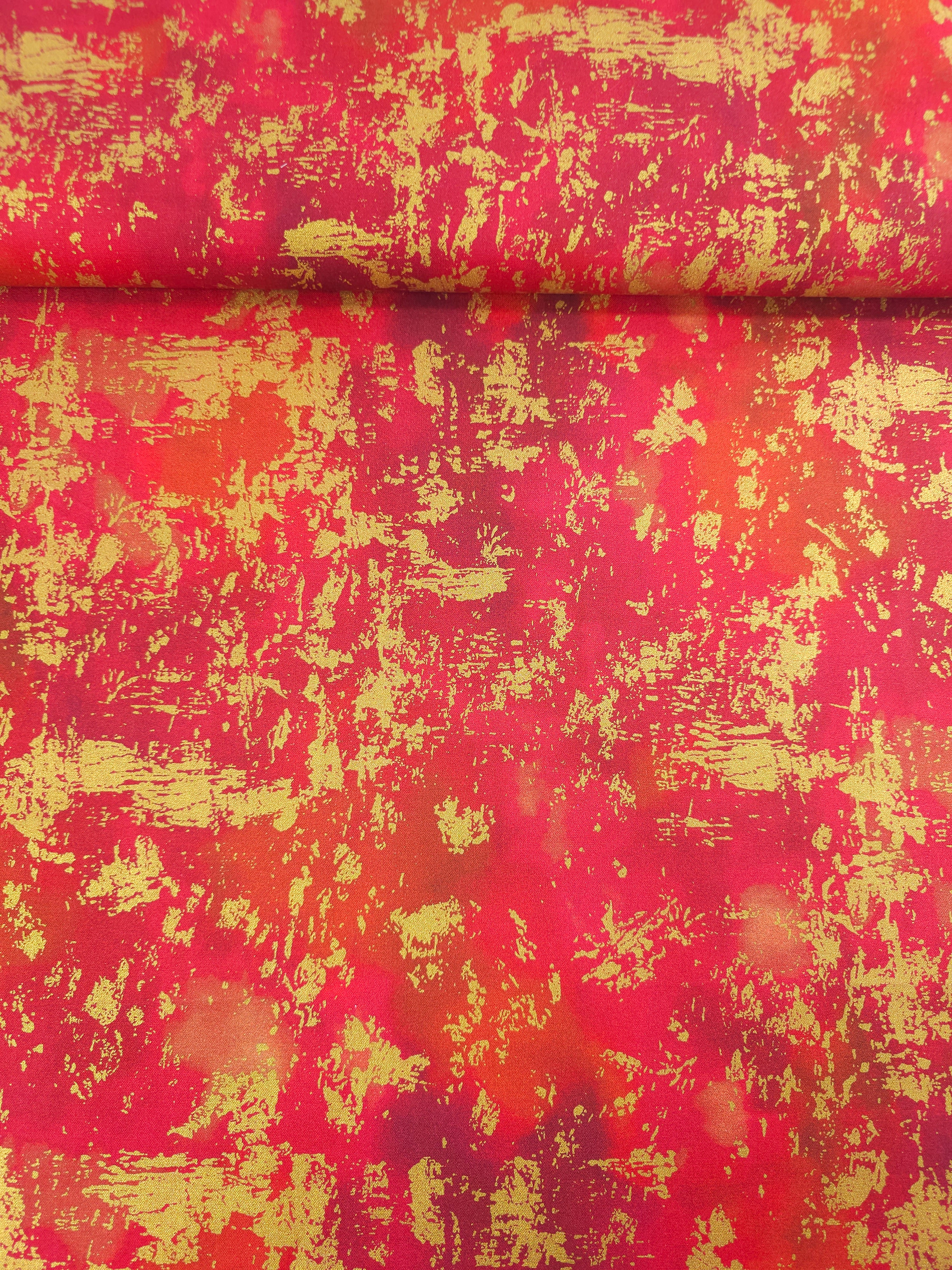 Red/Gold Chromaticity Static Diffusion 100% Cotton - Robert Kaufman