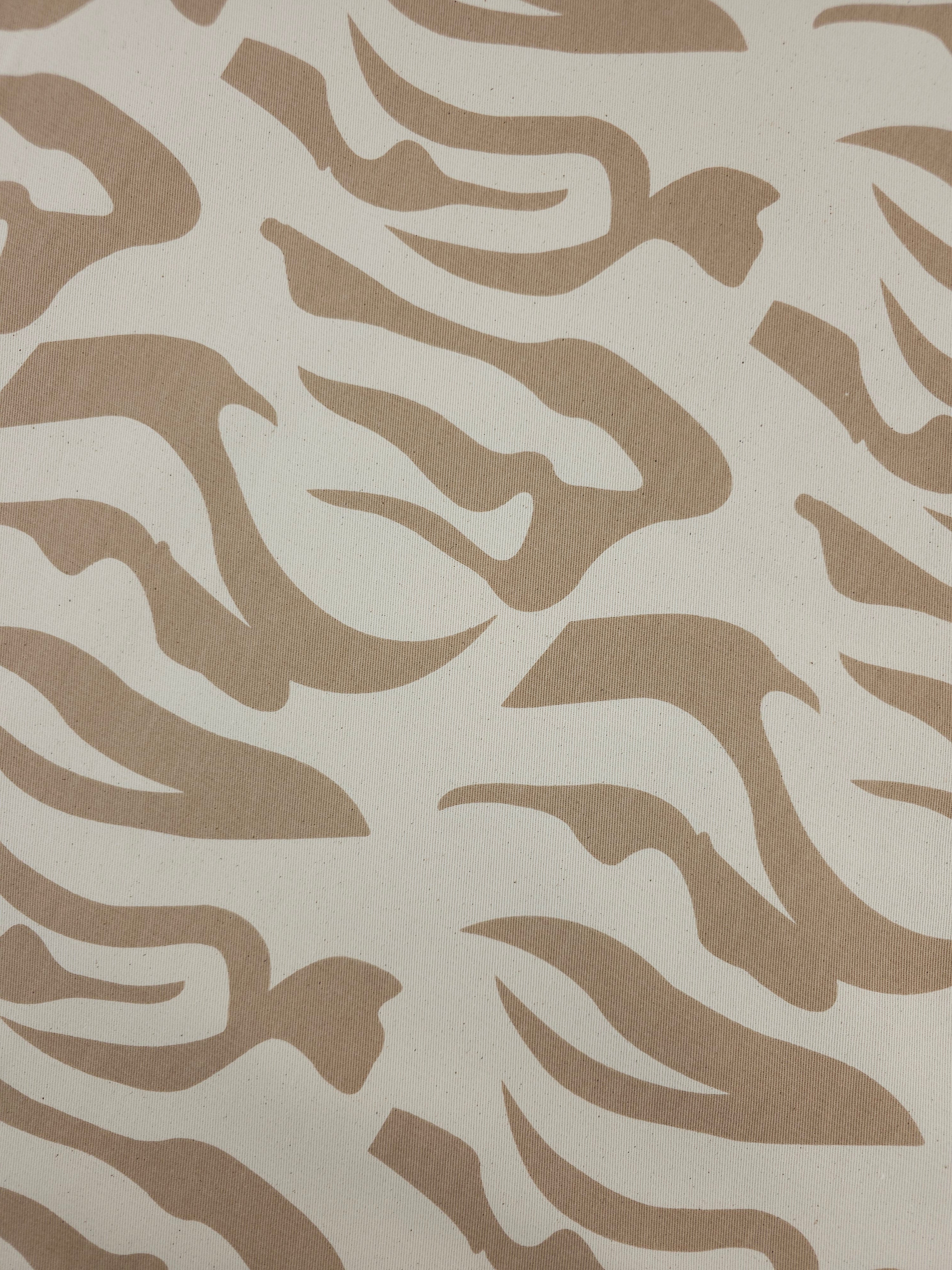 Deep Beige/Cream Abstract Swirl Denim