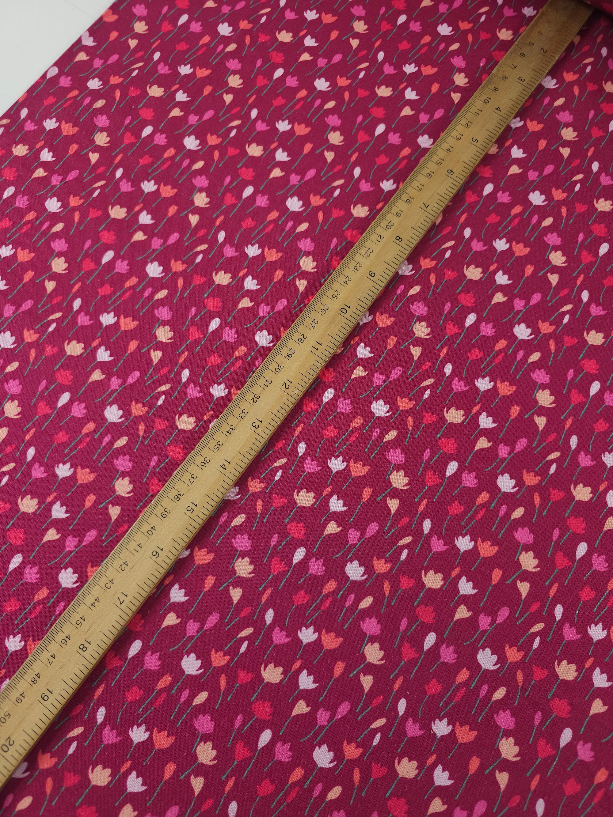 Rosie Wine Tulip Field 100% Cotton