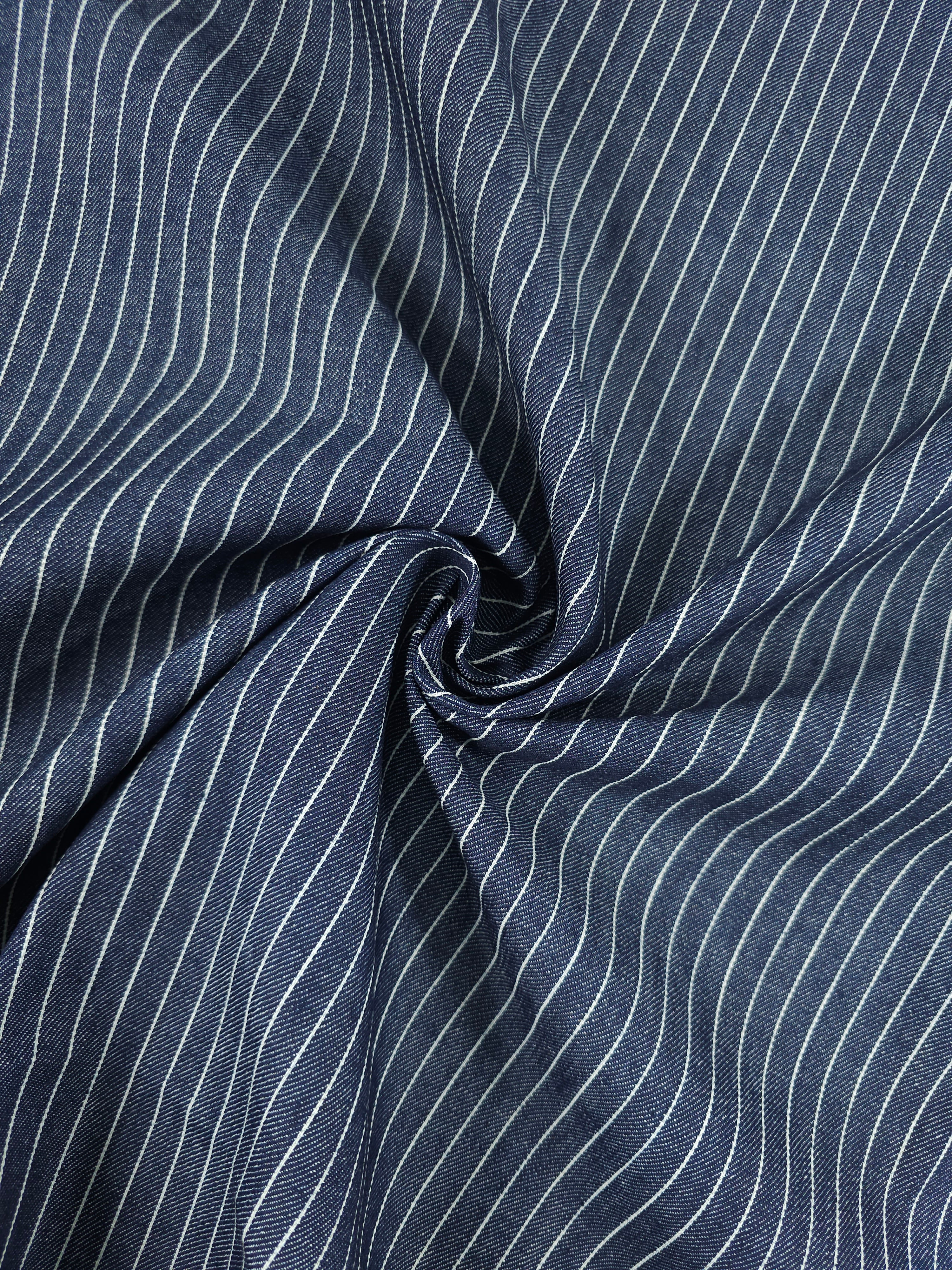 Washed Navy Stripe Denim