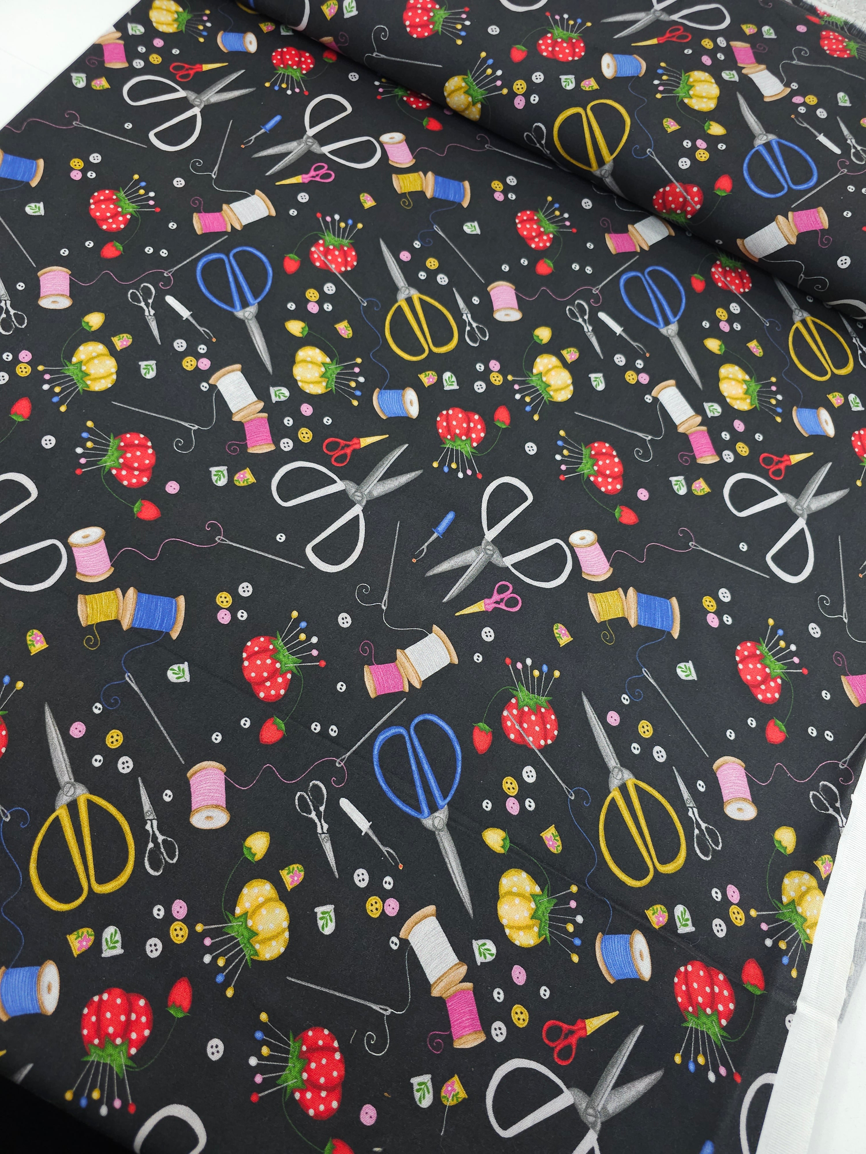 Black Sewing Kit 100% Cotton