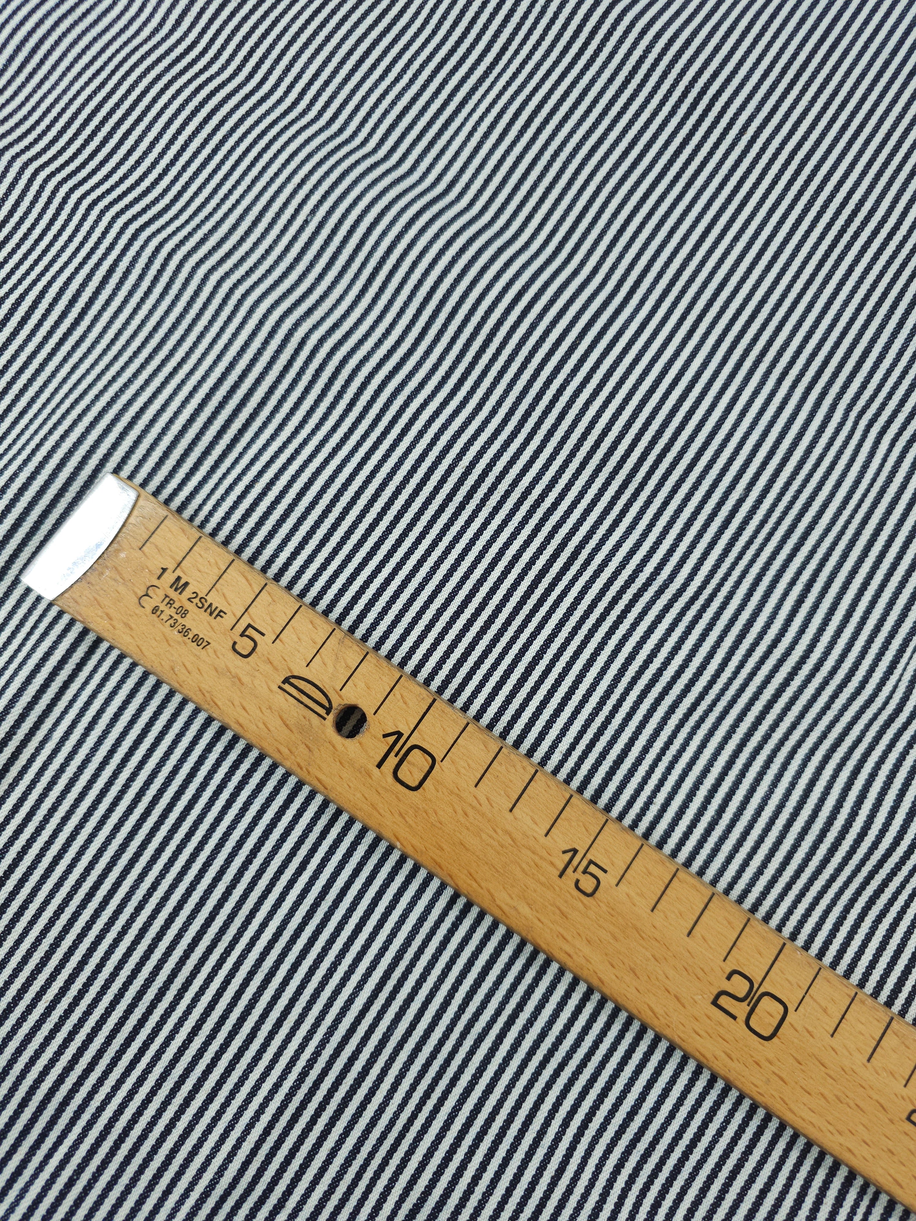 Dark Navy/White Pinstripe Denim