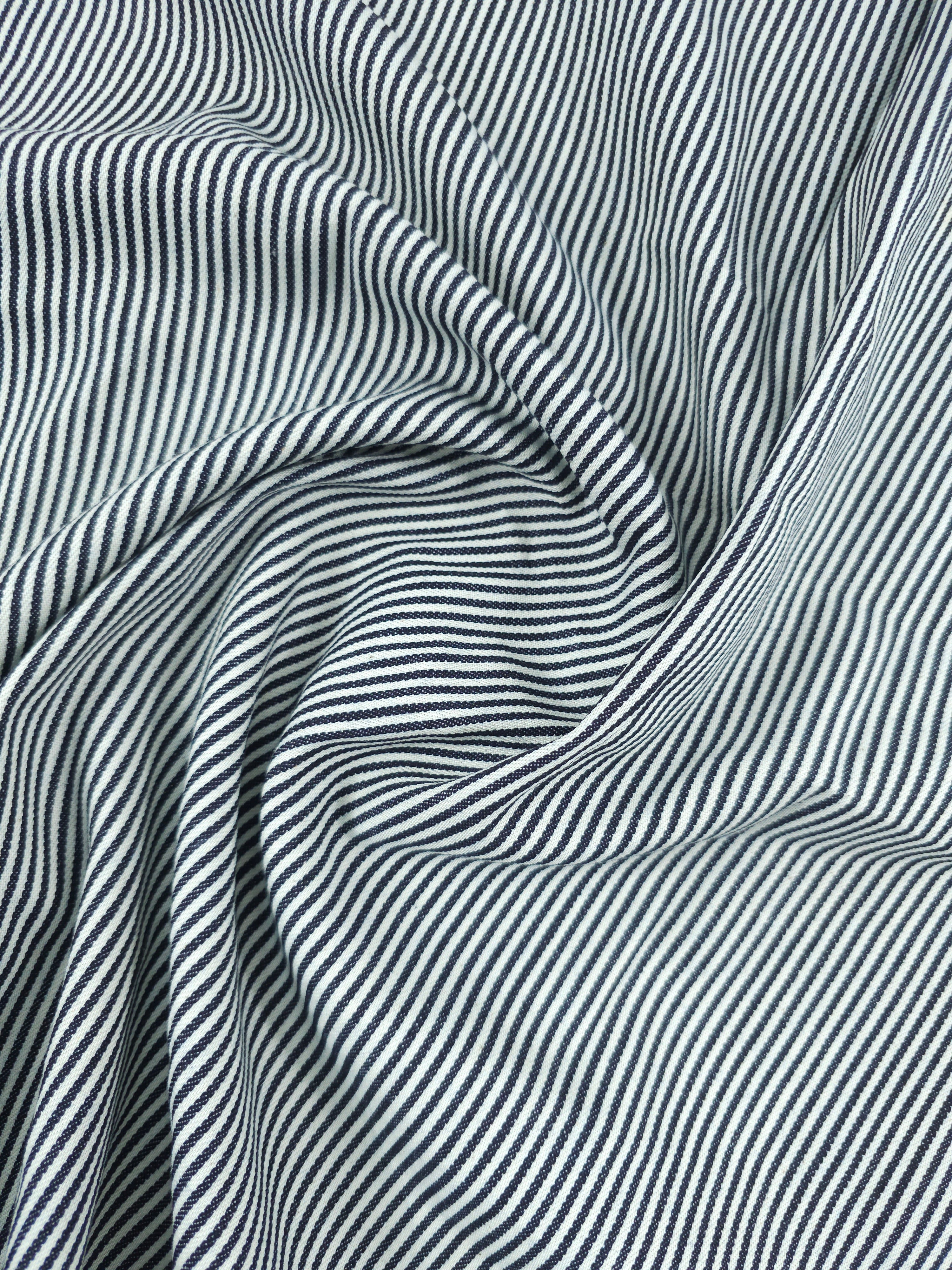 Dark Navy/White Pinstripe Denim