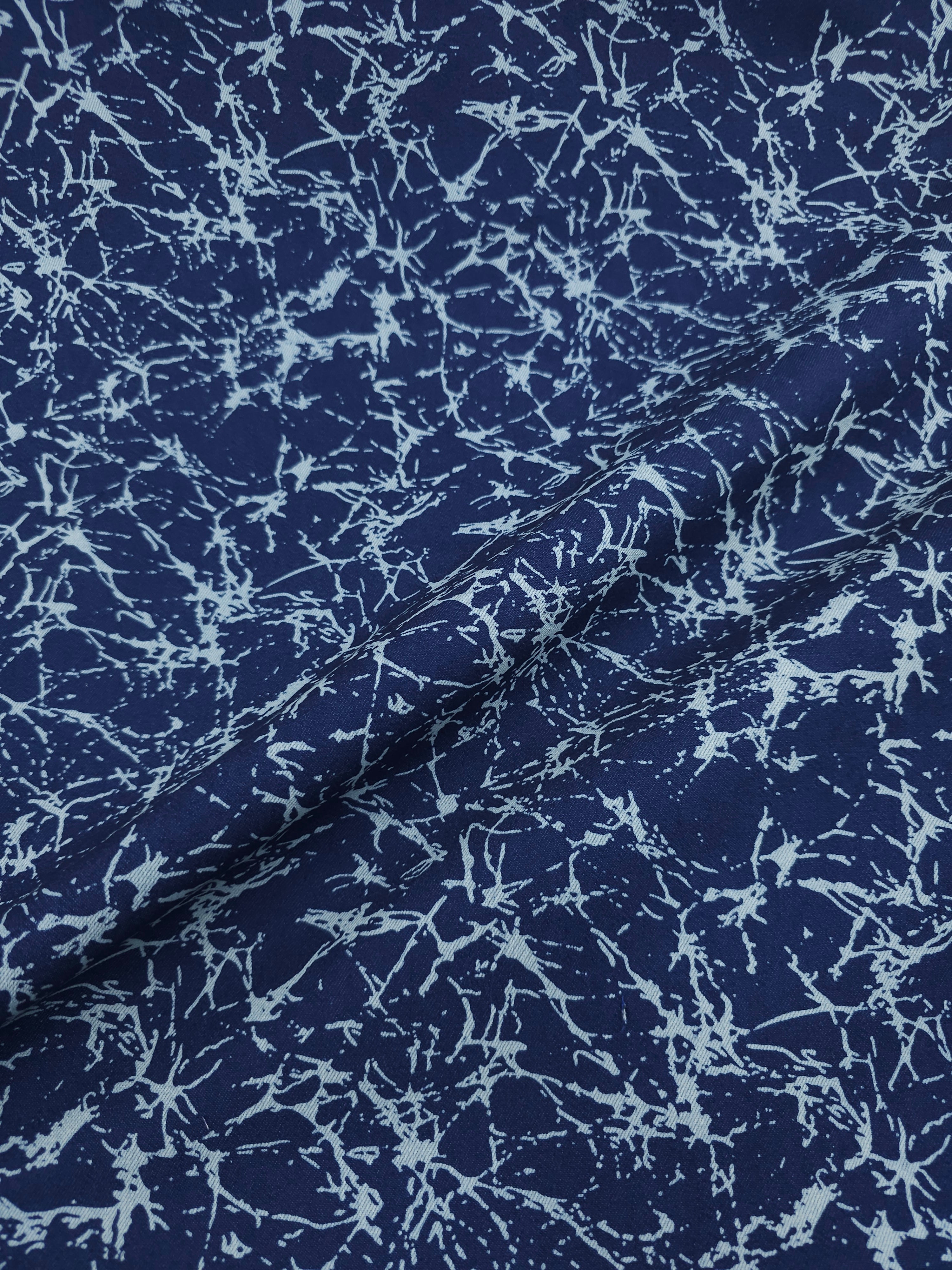 Navy/Light Blue Abstract Web Denim