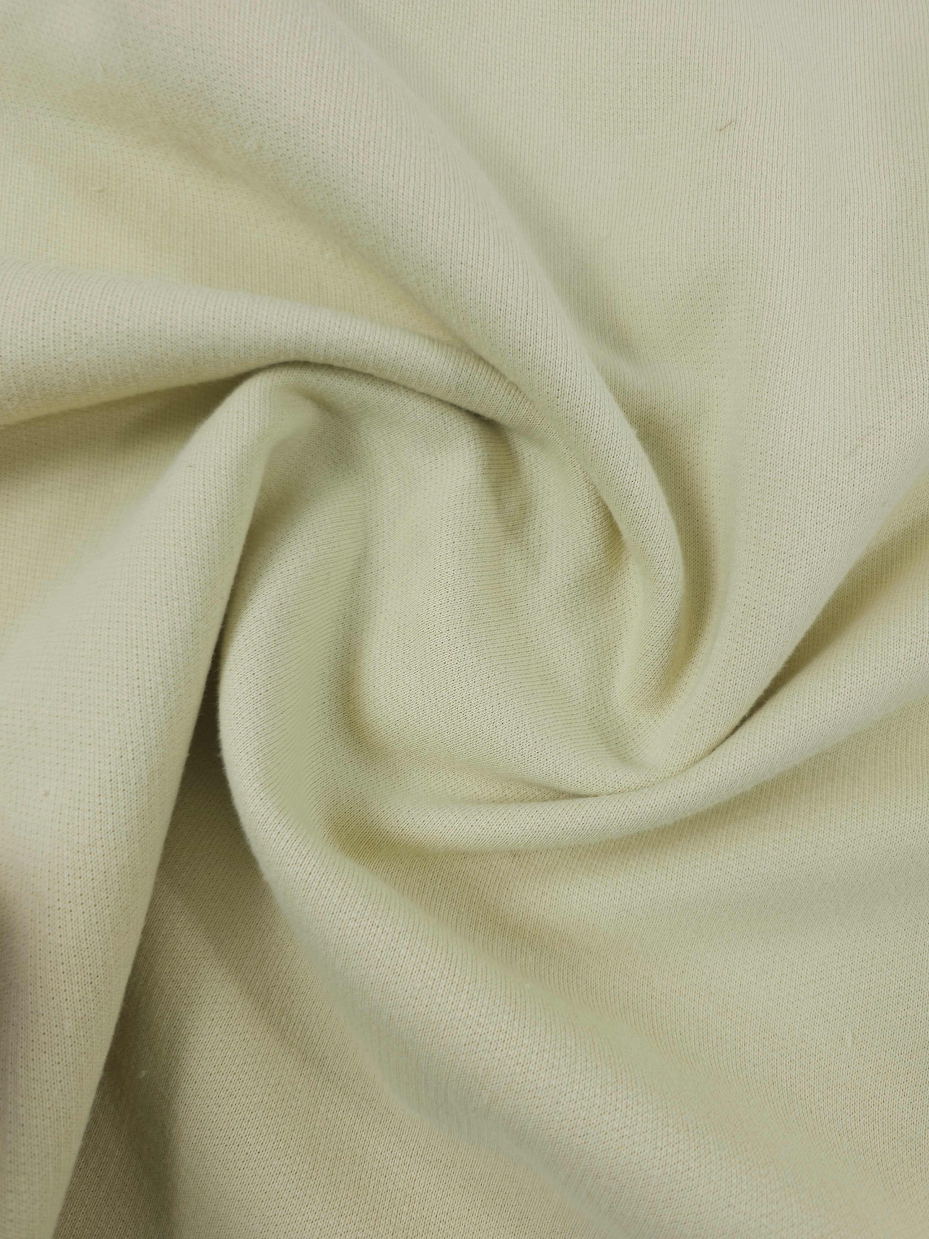 Pale Yellow Fleece Backed Cotton Terry