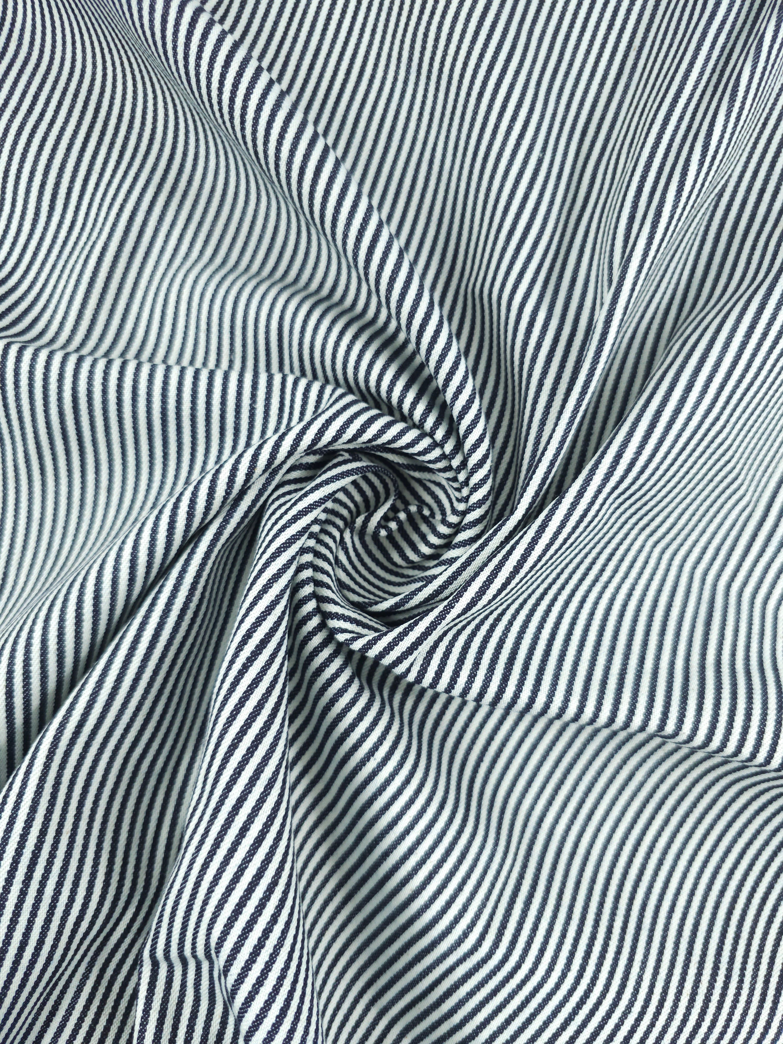 Dark Navy/White Pinstripe Denim