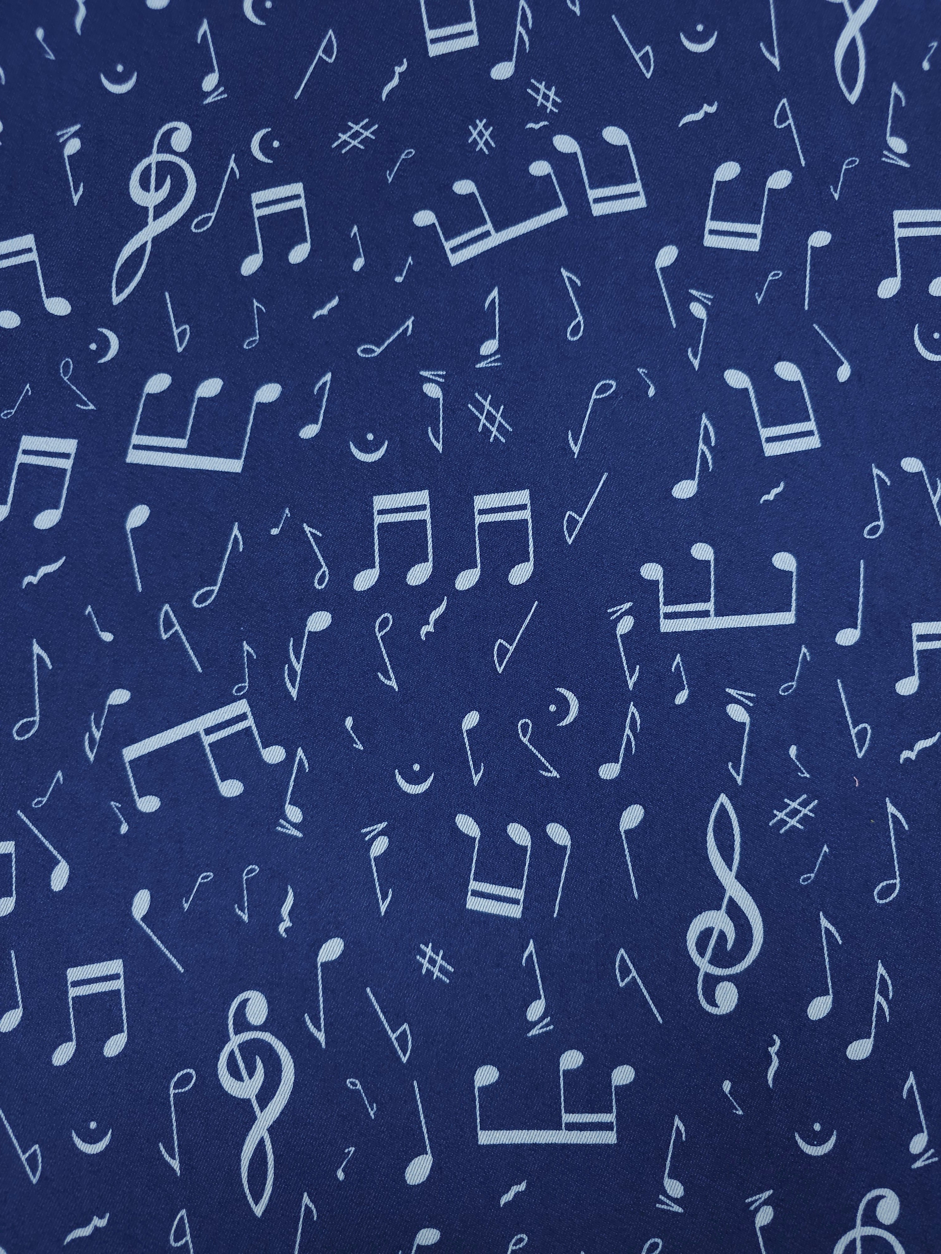 Blue/Light Blue Musical Note Denim