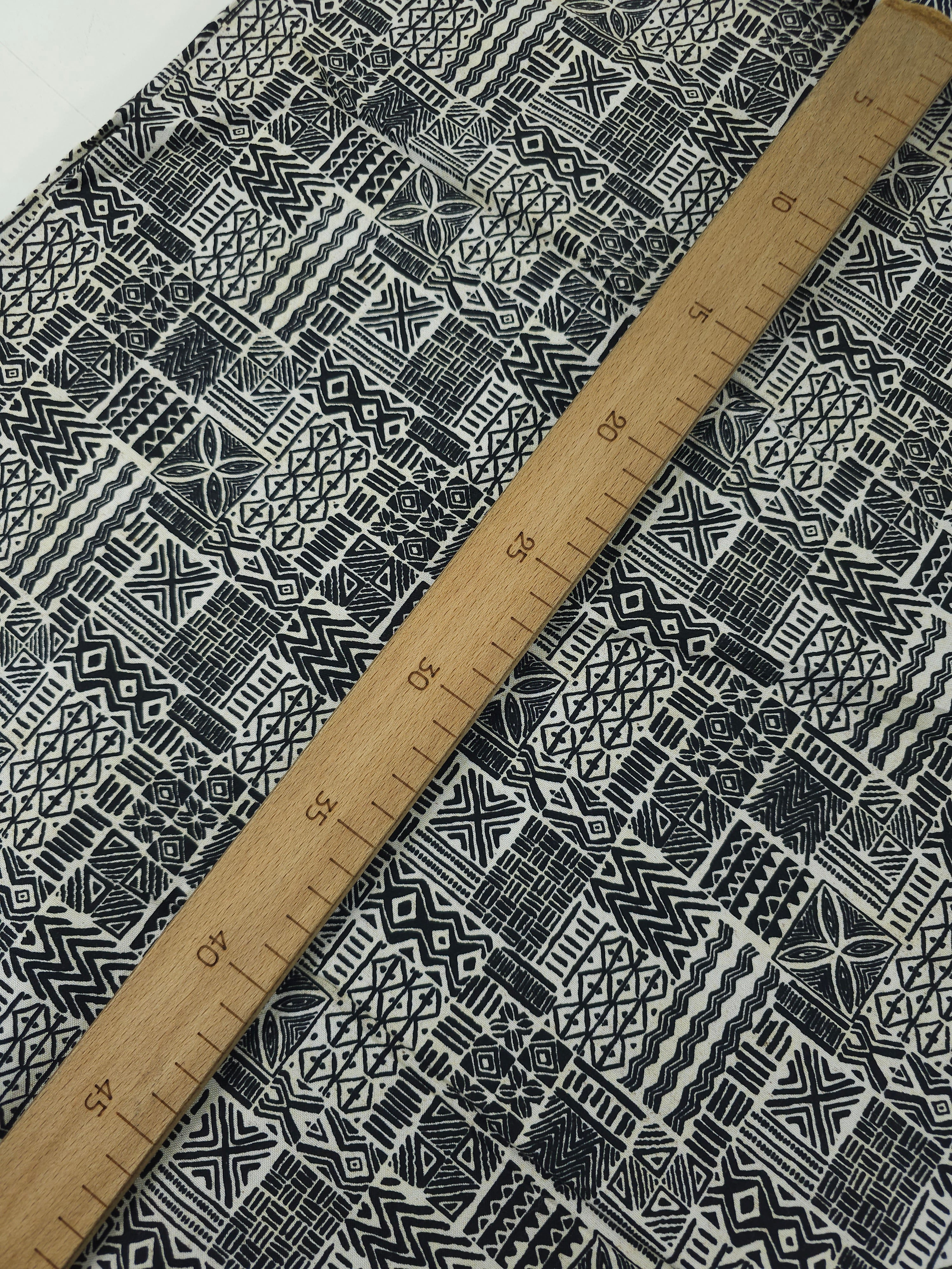 Black/Ivory Geo Tribal 100% Cotton