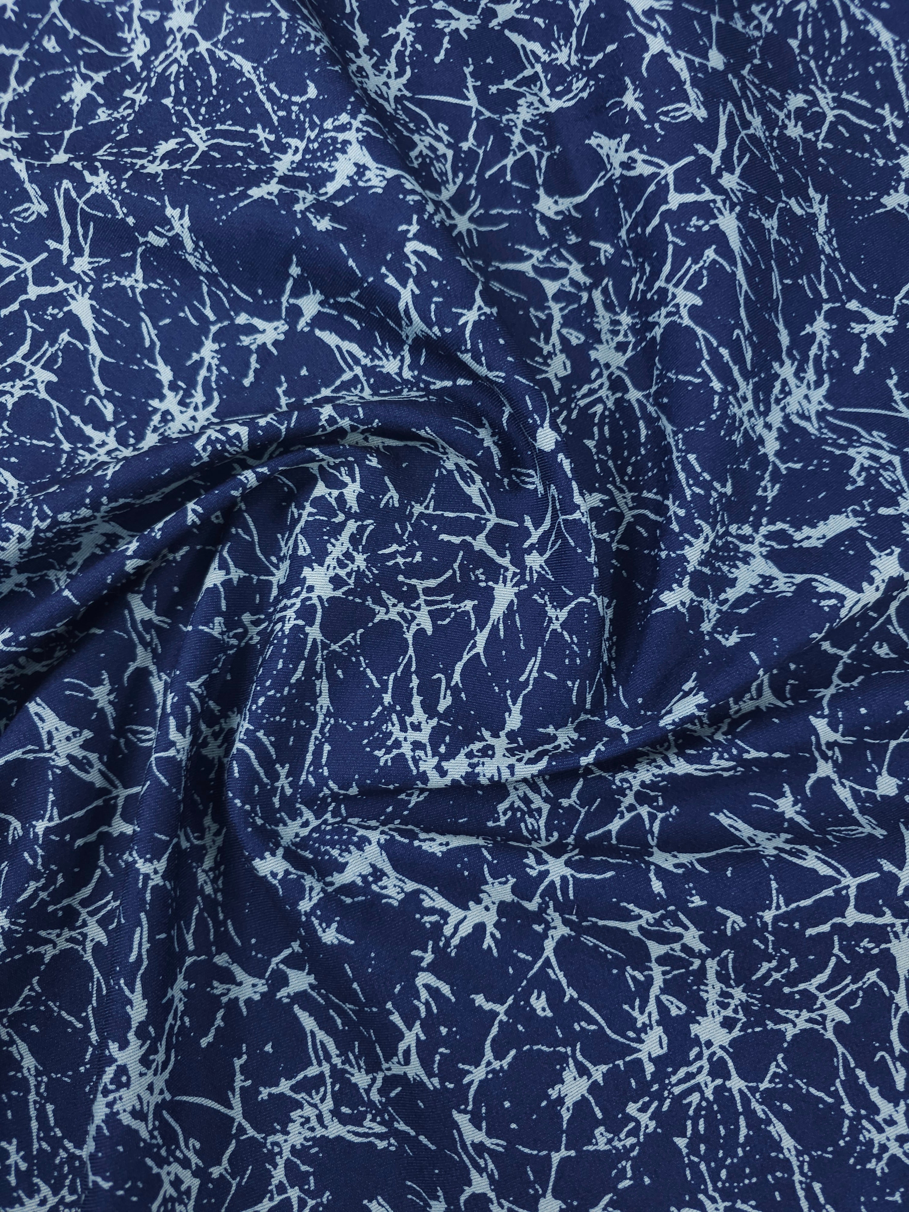 Navy/Light Blue Abstract Web Denim