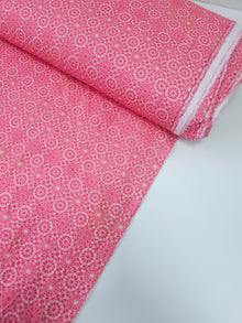  Warm Pink Kaleidoscopic 100% Cotton
