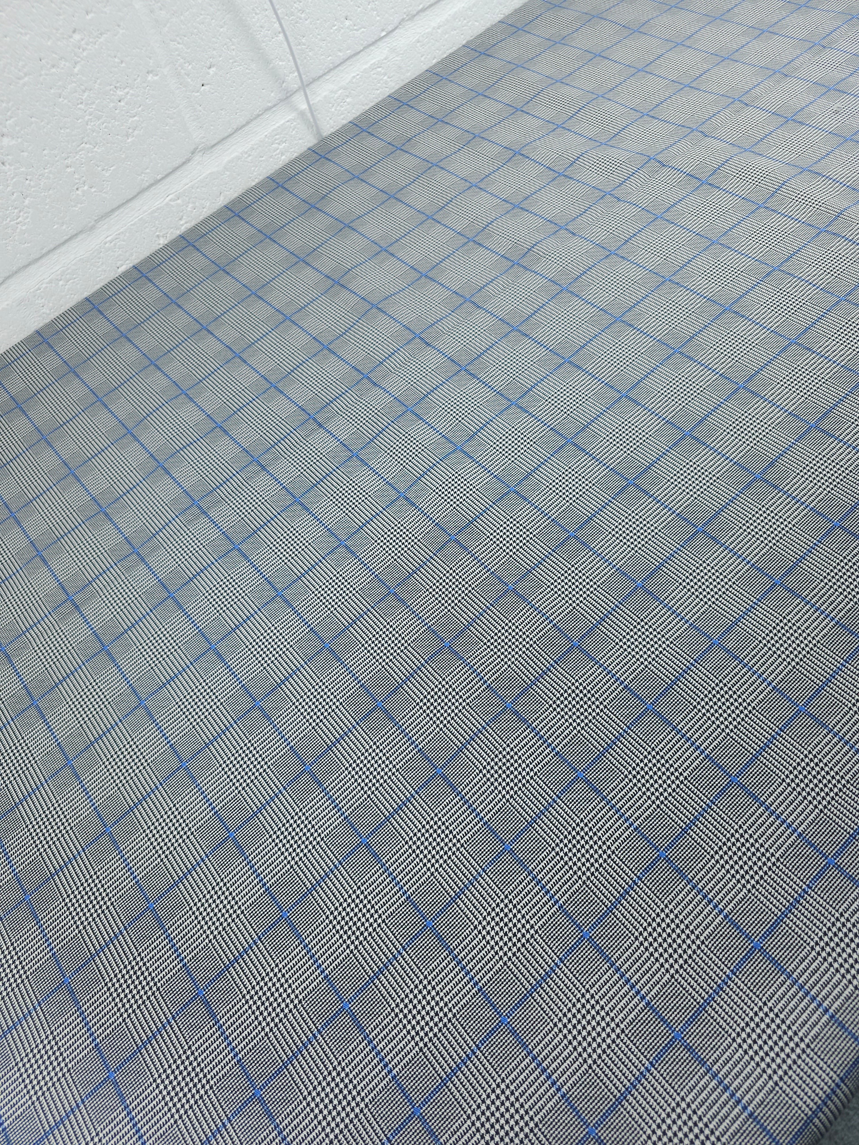 Black/Blue Dogtooth Tartan Denim