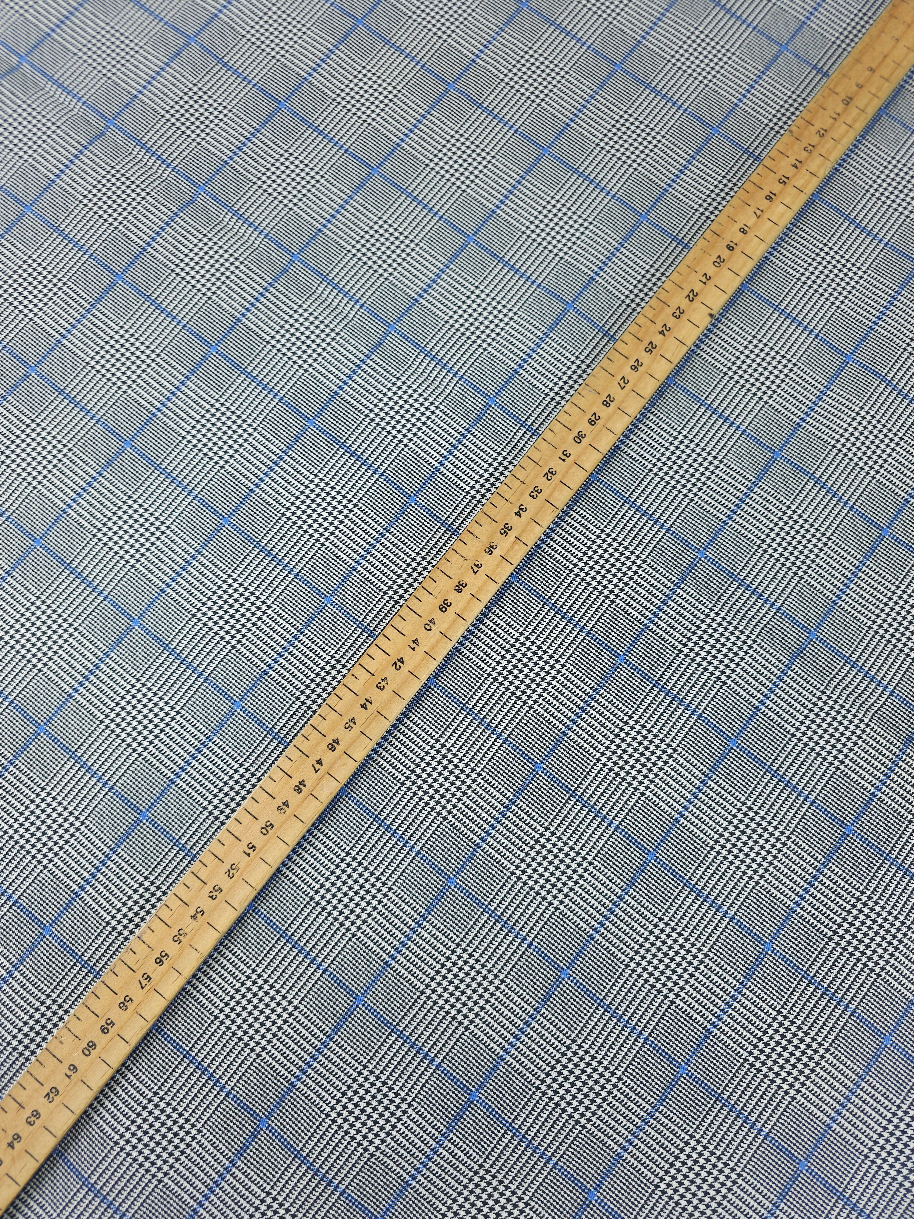 Black/Blue Dogtooth Tartan Denim