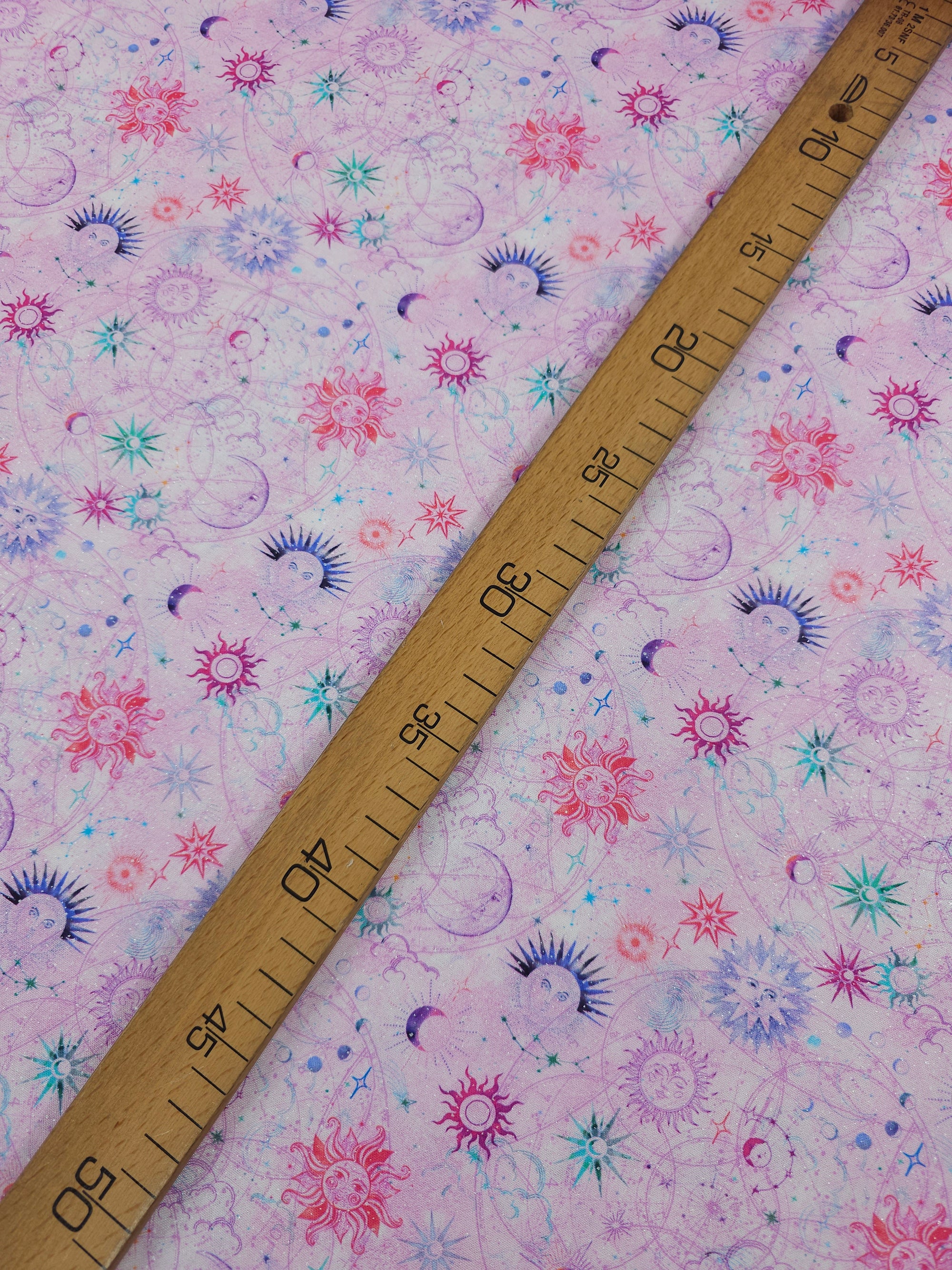 Pink/Silver Multi Celestial Skies 100% Cotton - Benartex