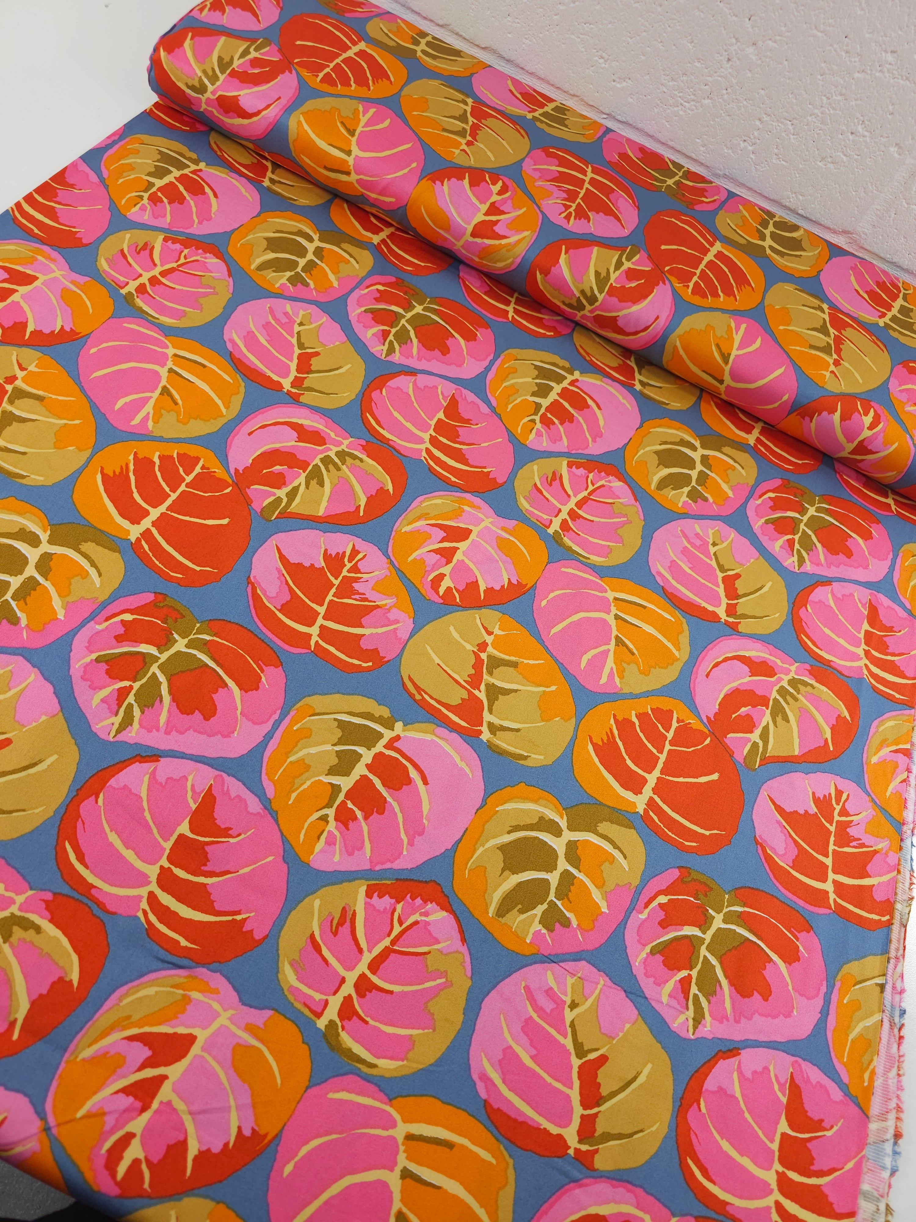 Tropical Palm Leaves Cotton Sateen 108" - Kaffe Fassett *EXTRA WIDE*