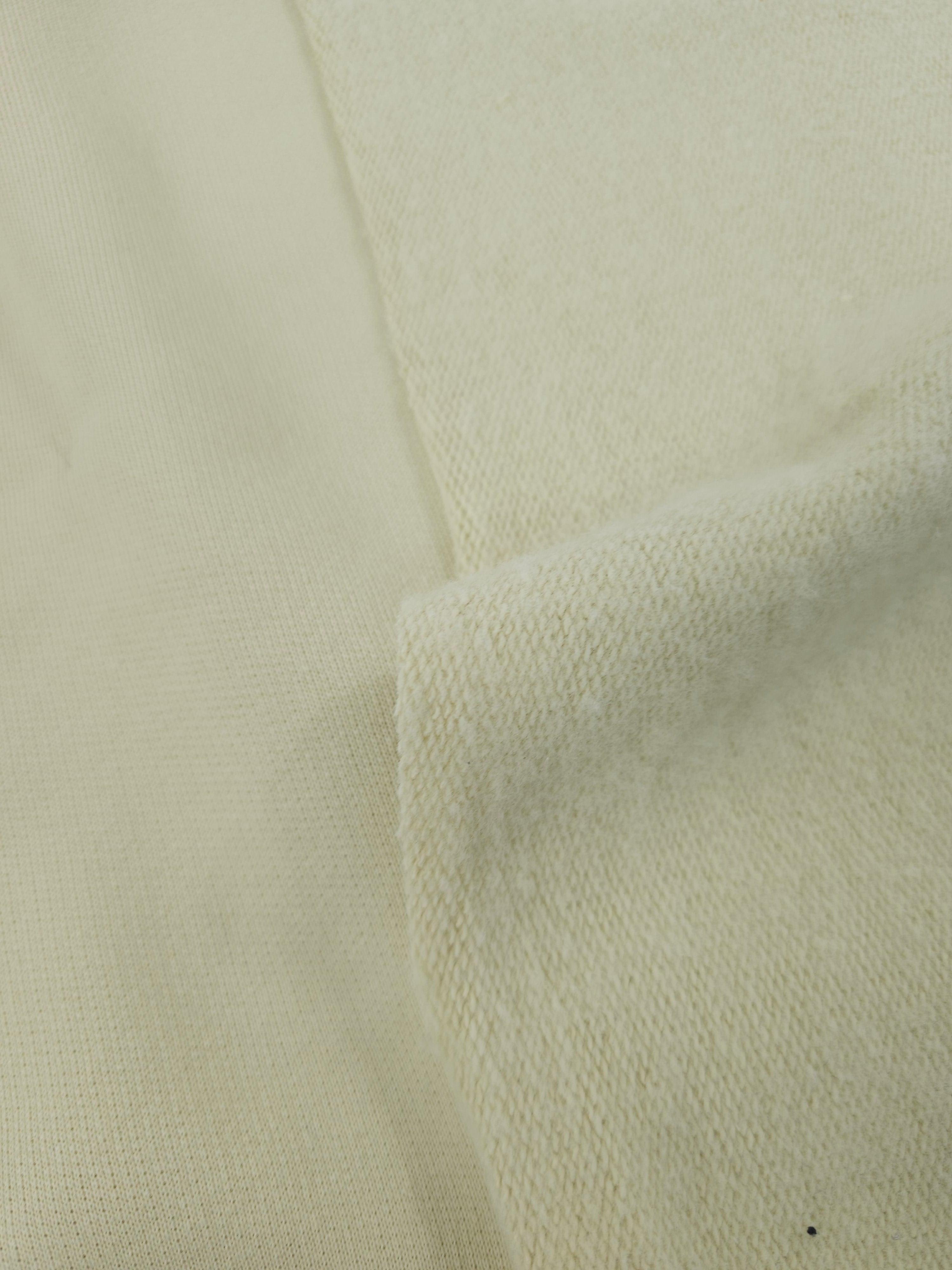 Pale Yellow Fleece Backed Cotton Terry