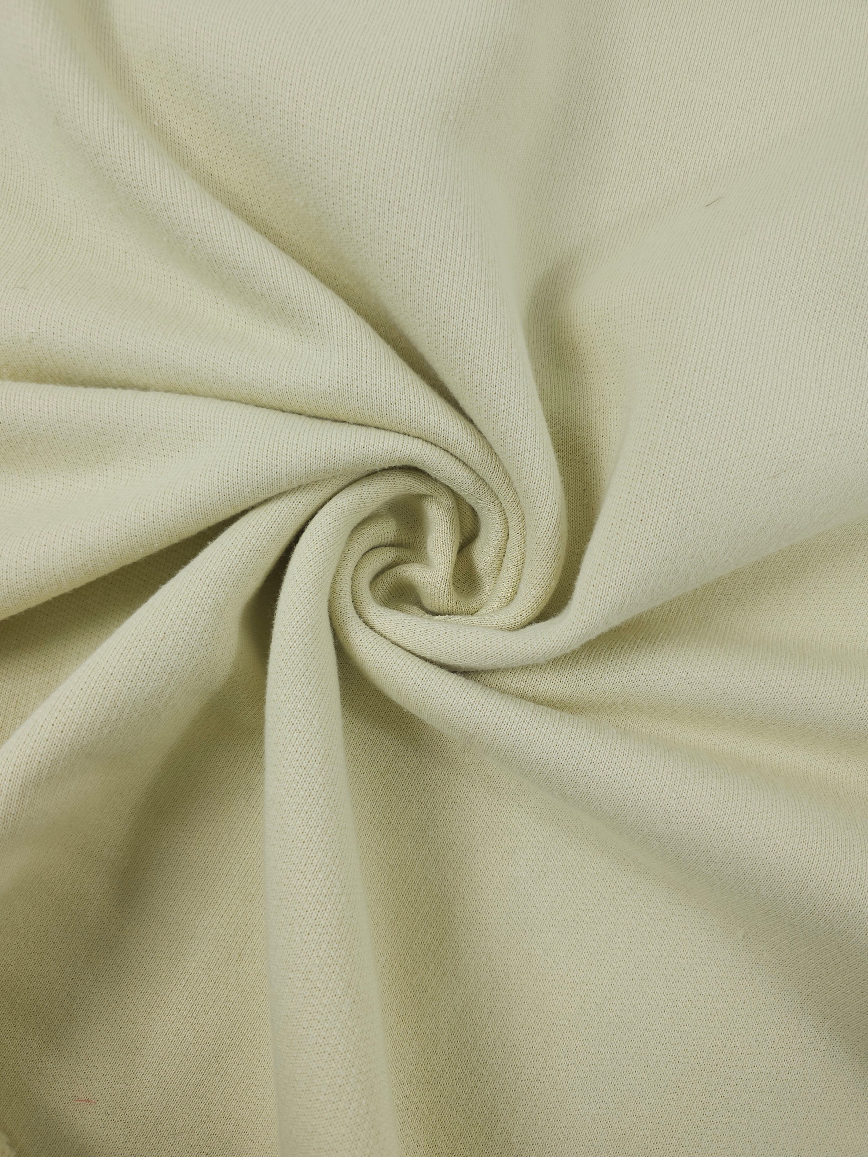 Pale Yellow Fleece Backed Cotton Terry