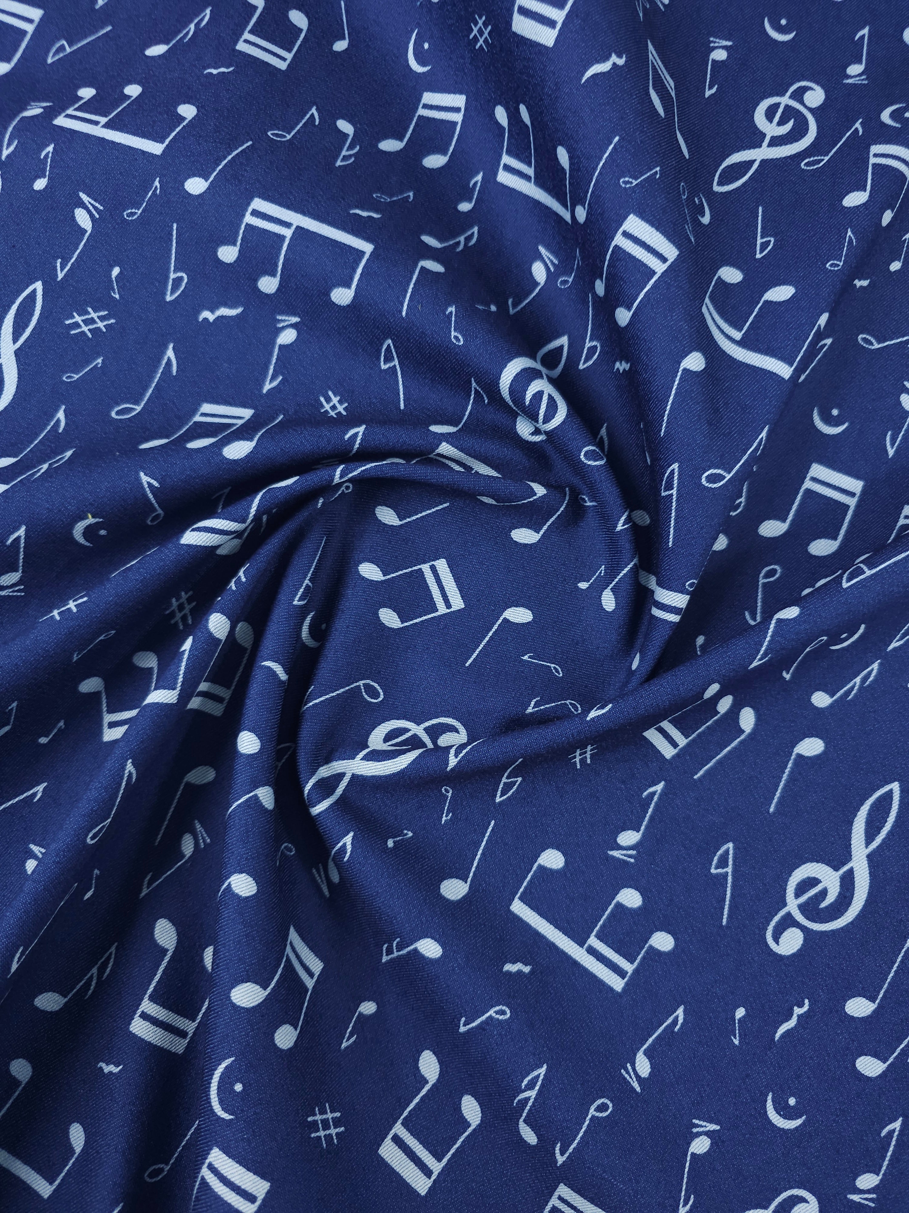 Blue/Light Blue Musical Note Denim