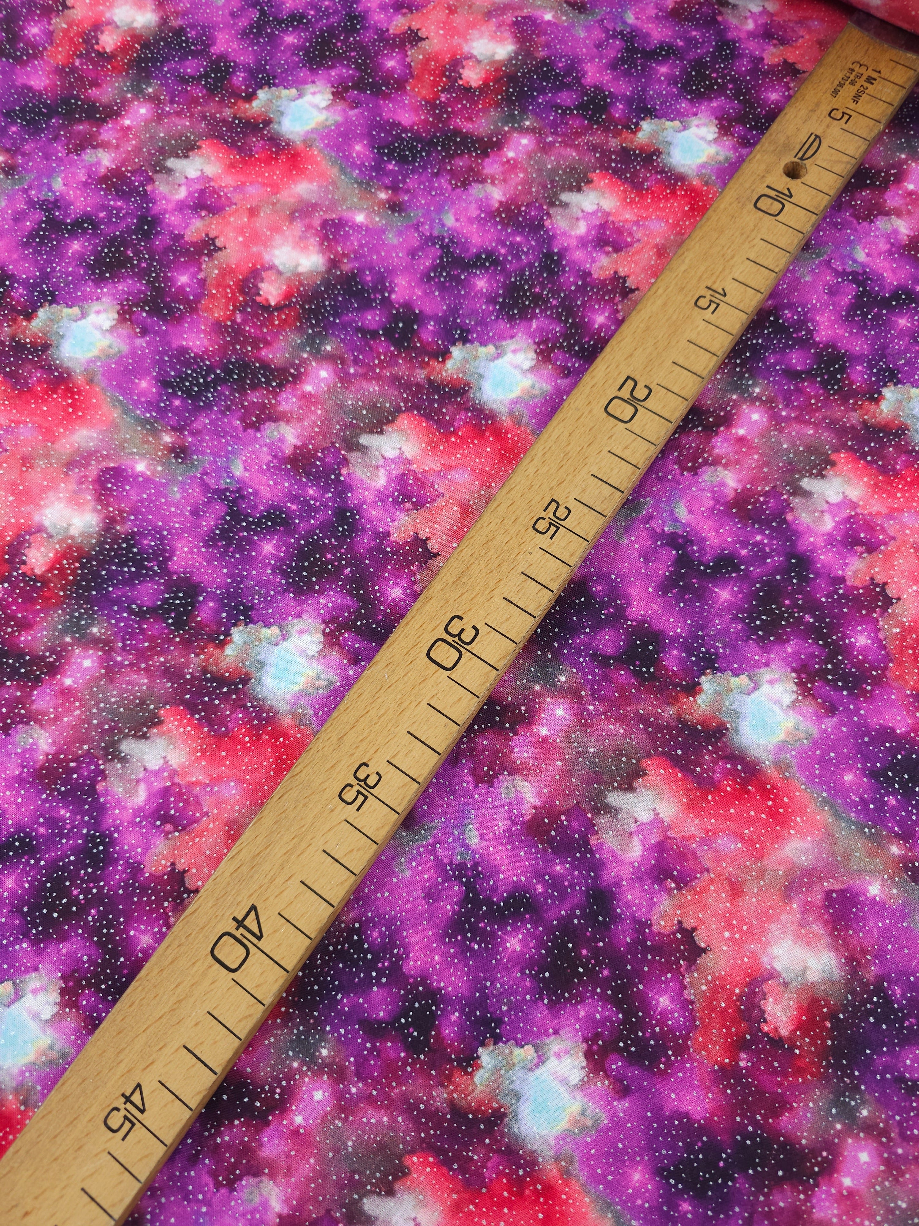 Purple/Pink Silver Diffusion Clouds 100% Cotton - Benartex