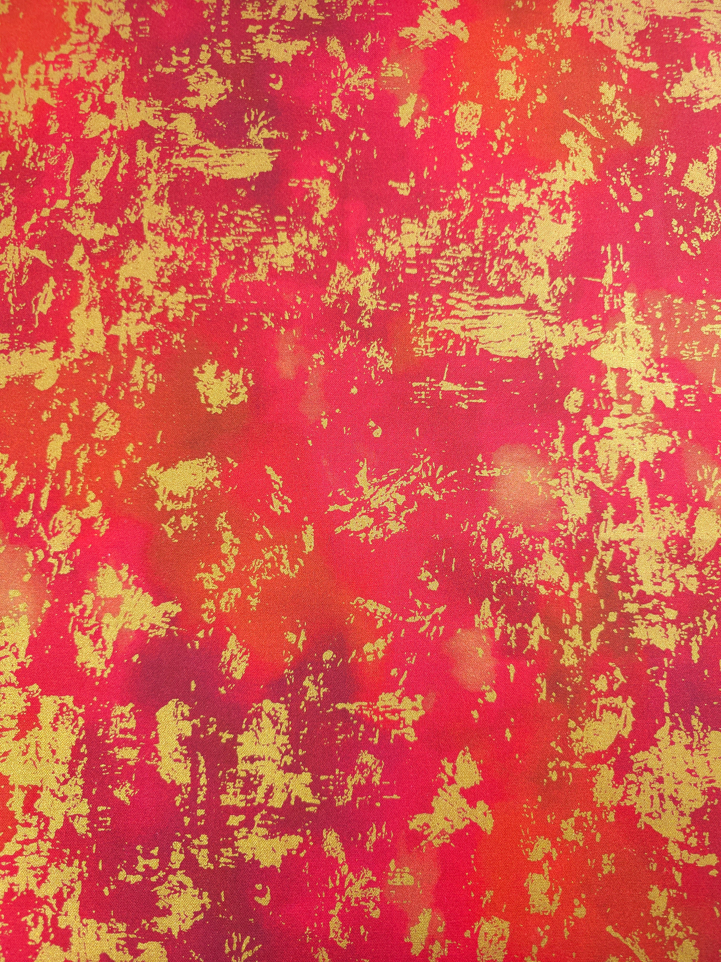 Red/Gold Chromaticity Static Diffusion 100% Cotton - Robert Kaufman