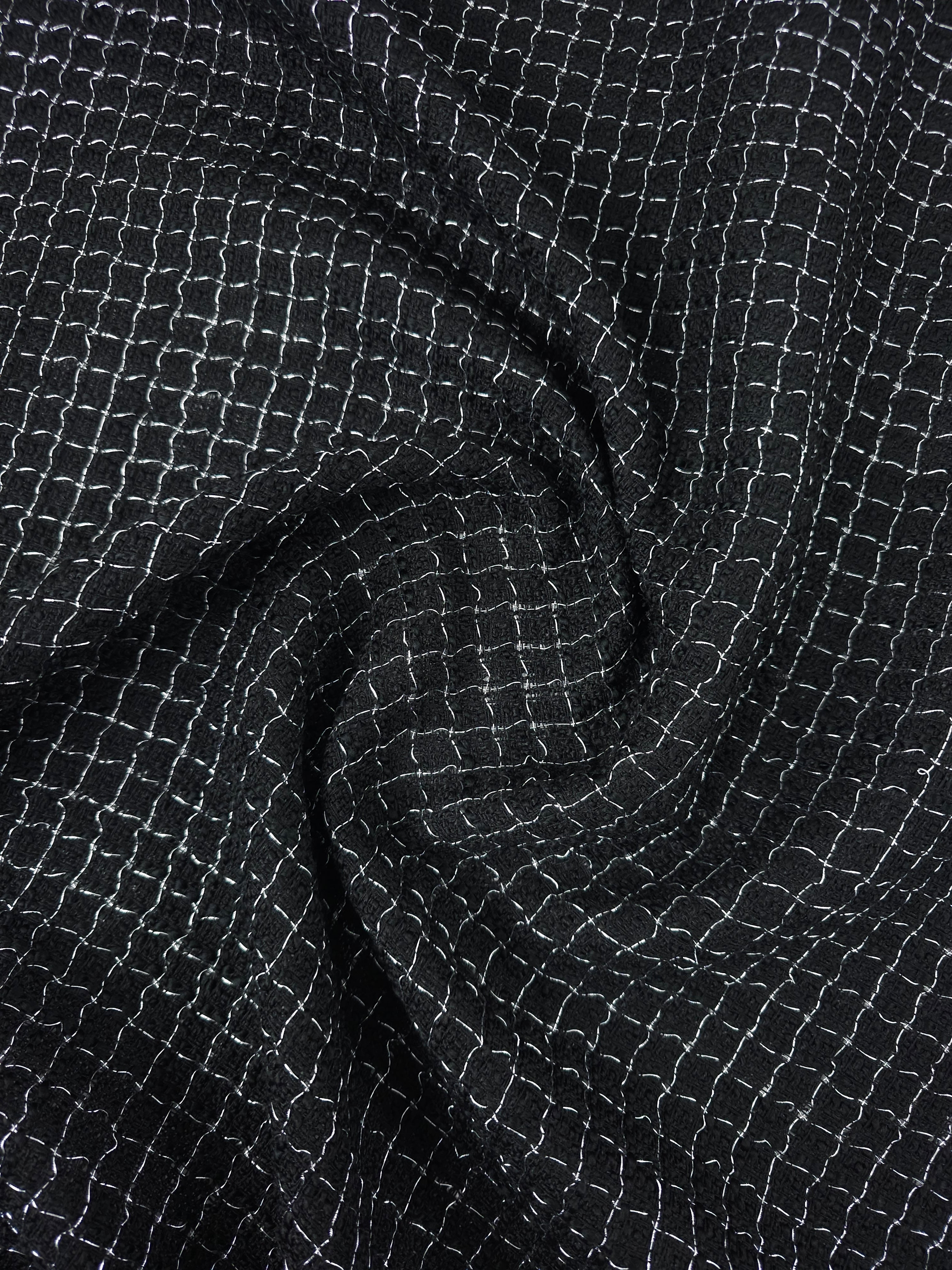 Black/Silver Lurex Boucle