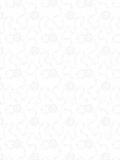 Ditsy Flower Trail White On White Tonal 100% Cotton - Benartex