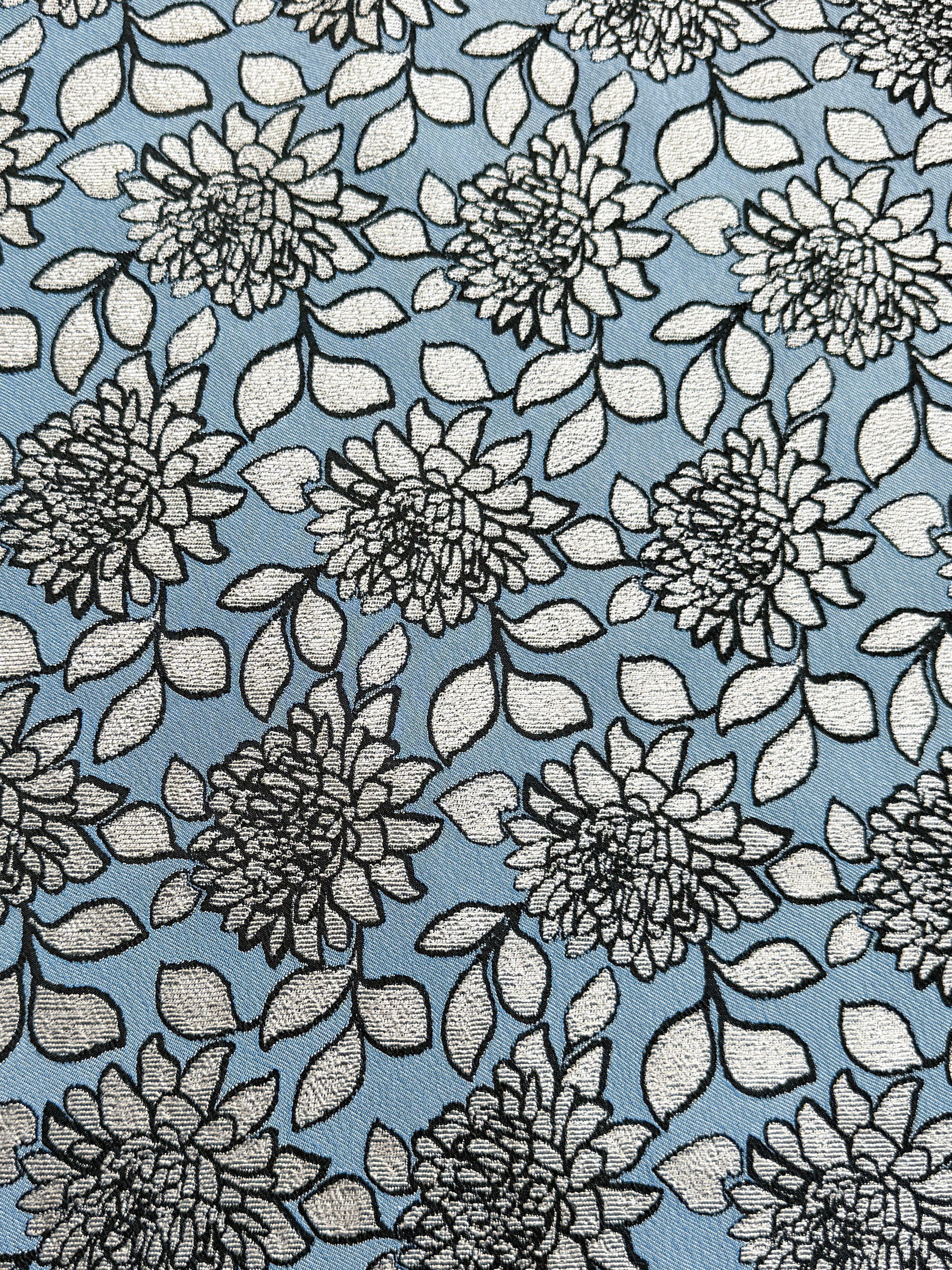 *PRE ORDER* Powder Blue/Silver Floral Jacquard