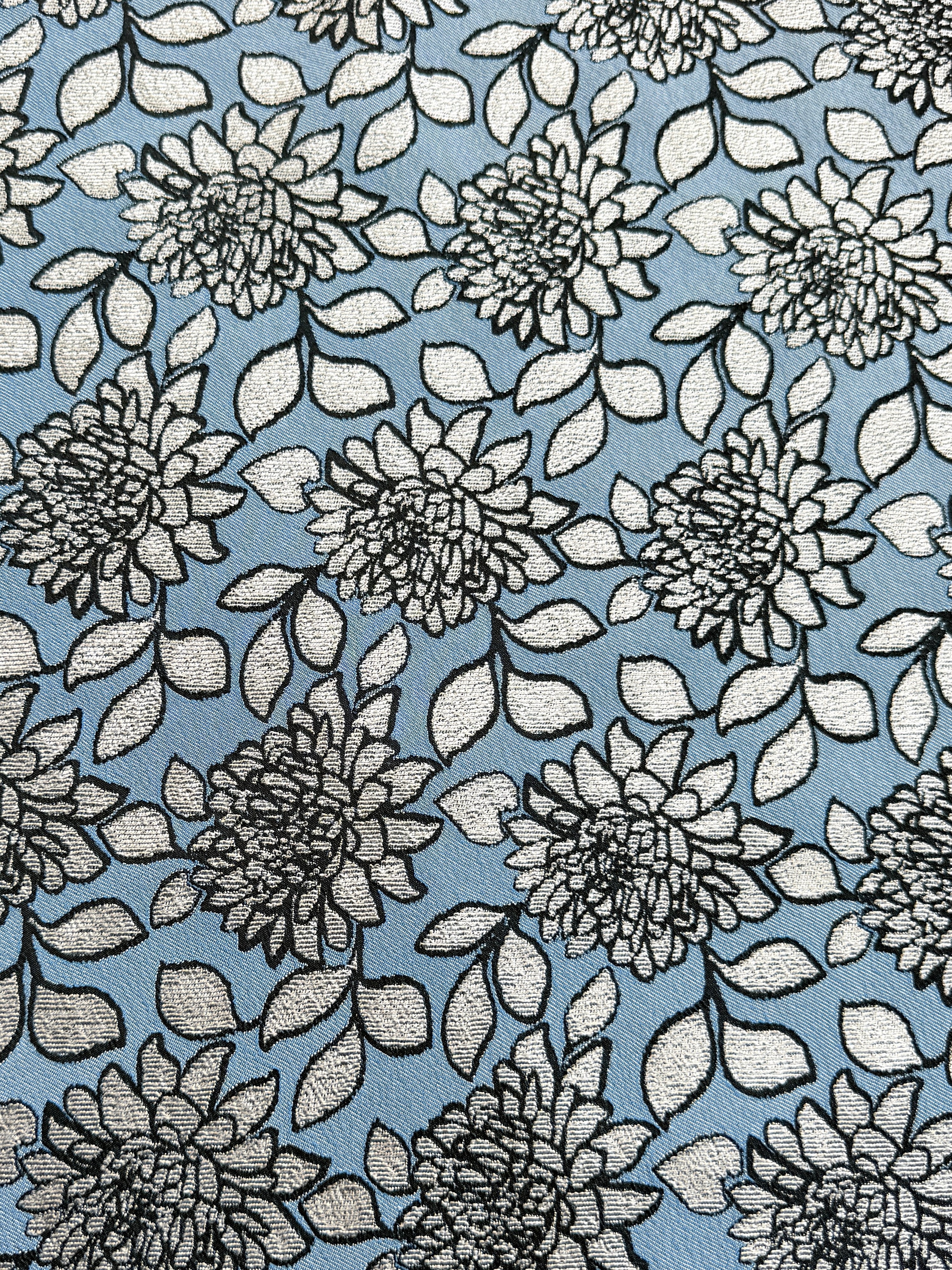 *PRE ORDER* Powder Blue/Silver Floral Jacquard