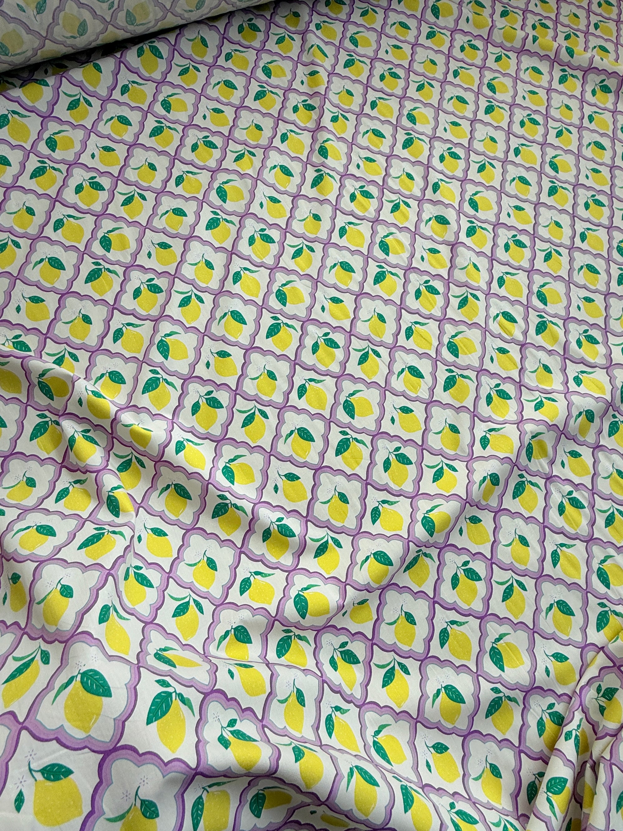 *PRE ORDER* Lemon Tile Cotton Poplin