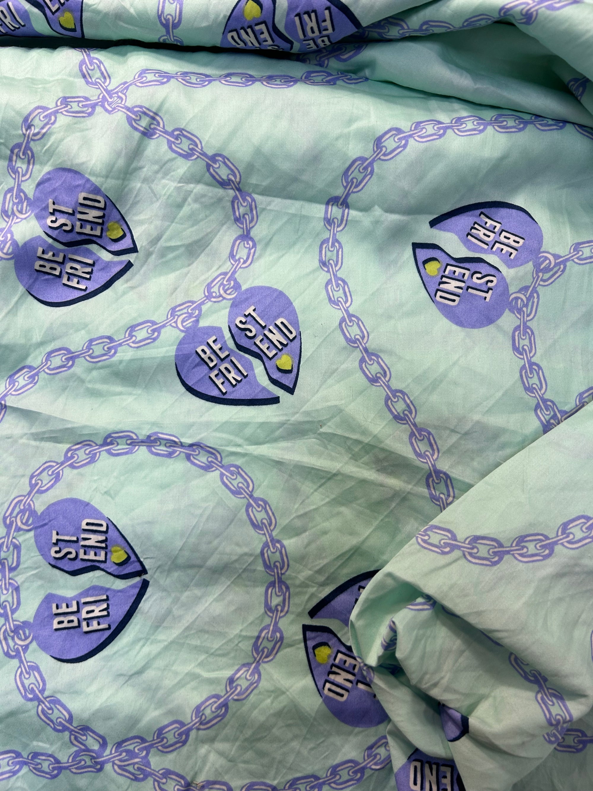 Turquoise Best Friends Cotton Sateen - 2.4m Piece