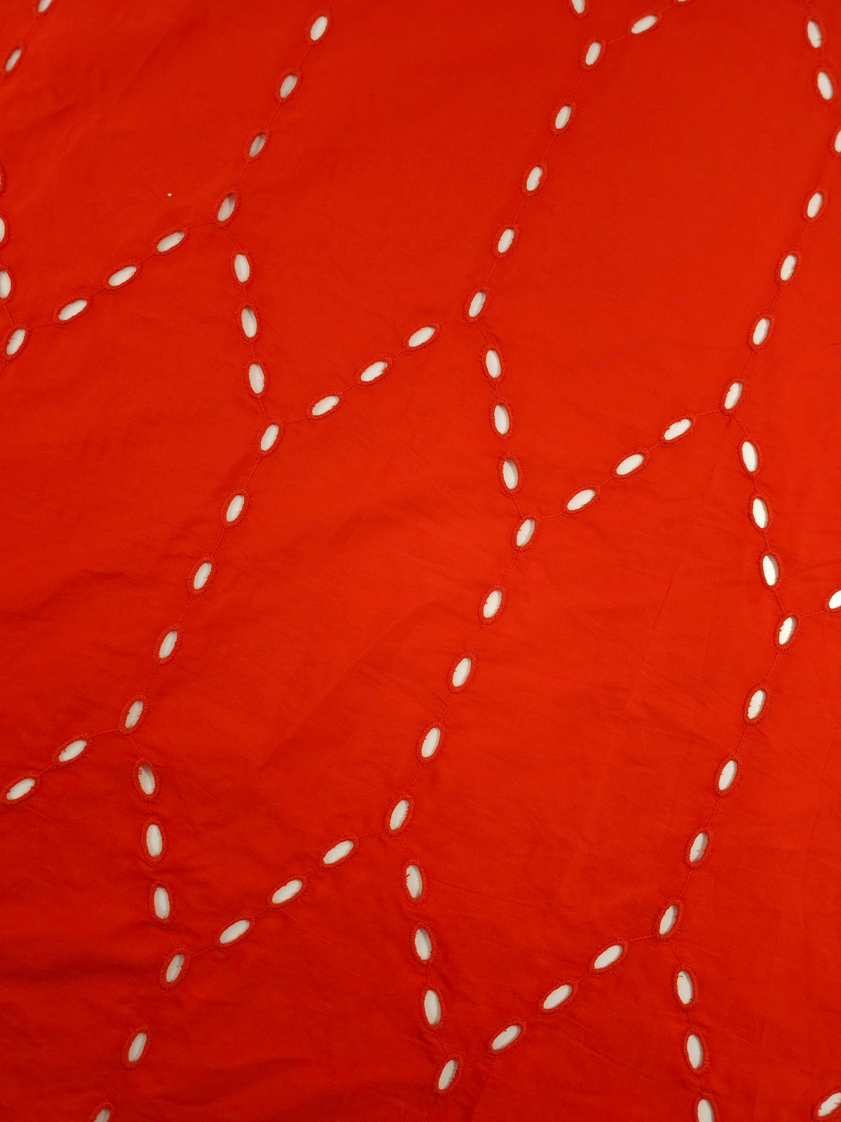 Red Tapestry Border Cotton Poplin Broderie Anglaise