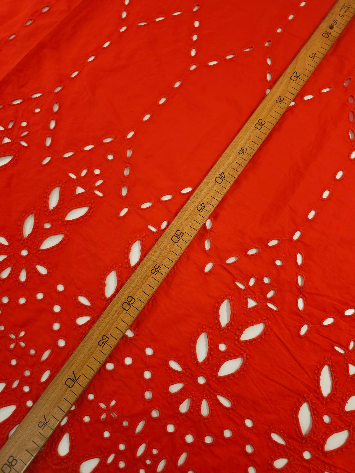 Red Tapestry Border Cotton Poplin Broderie Anglaise