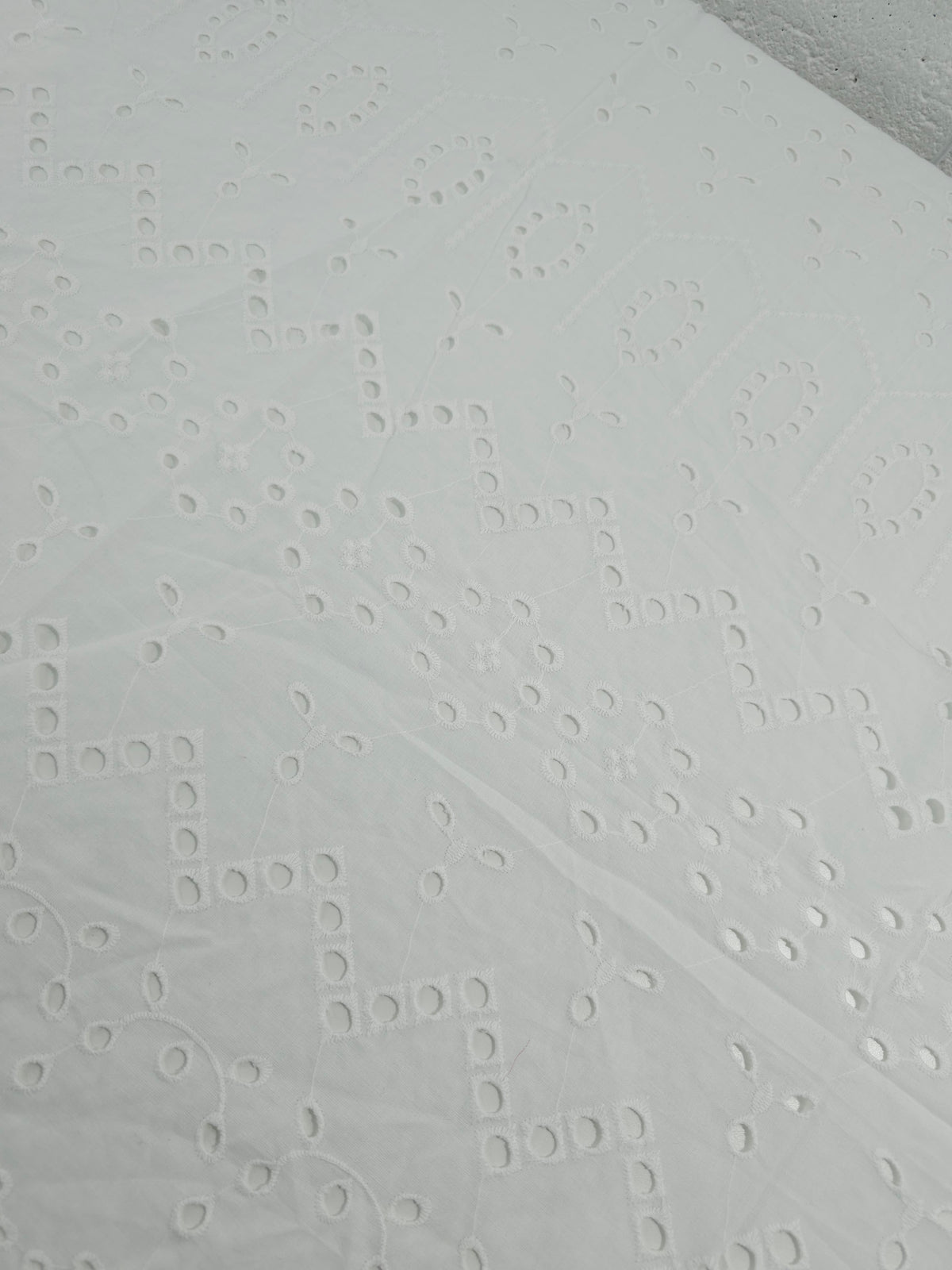 White Geometric Shifter Cambric Cotton Broderie Anglaise