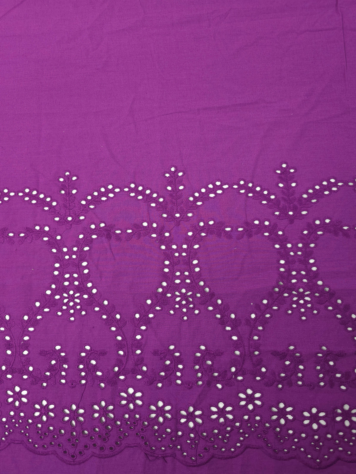 Deep Purple Tapestry Heart Border Cotton Poplin