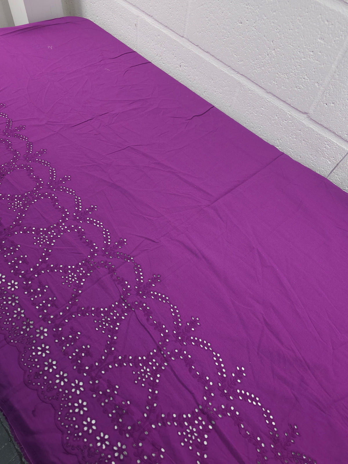Deep Purple Tapestry Heart Border Cotton Poplin